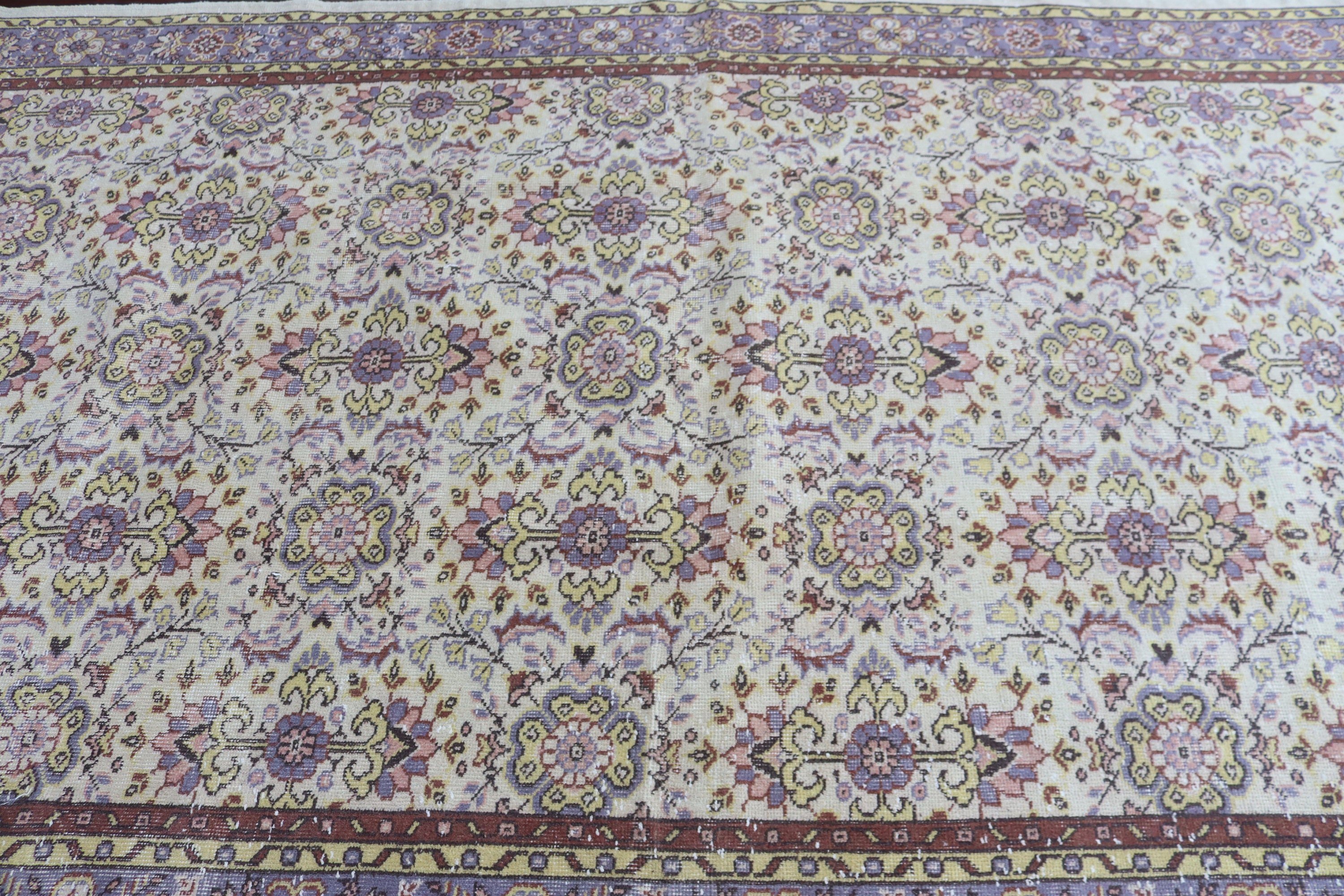 Yatak Odası Halısı, Büyük Vintage Halılar, Vintage Halı, 6.2x10.1 ft Büyük Halı, Oushak Halısı, Boho Halıları, Bej Bildirimi Halıları, Türk Halıları, Türkiye Halıları