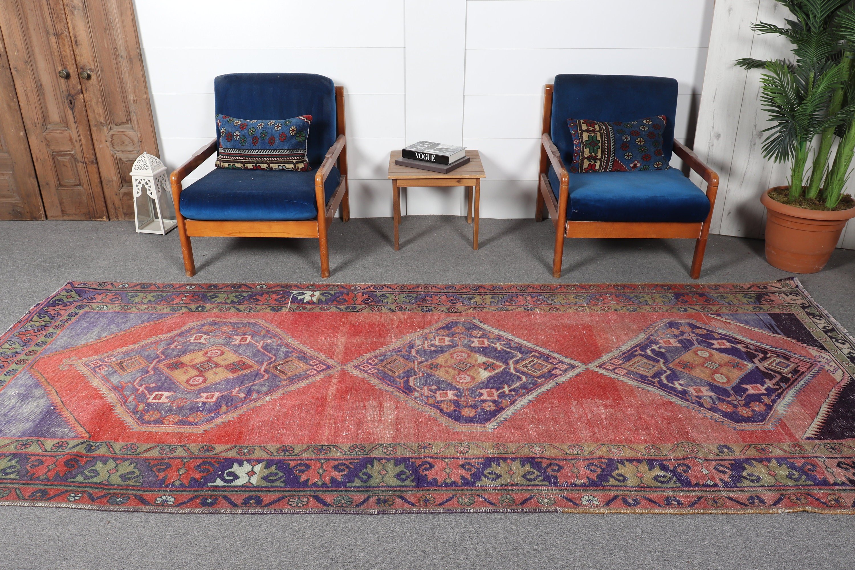 4.6x10.9 ft Large Rugs, Turkish Rug, Salon Rugs, Outdoor Rug, Bedroom Rug, Vintage Rug, Red Oriental Rugs, Dining Room Rugs