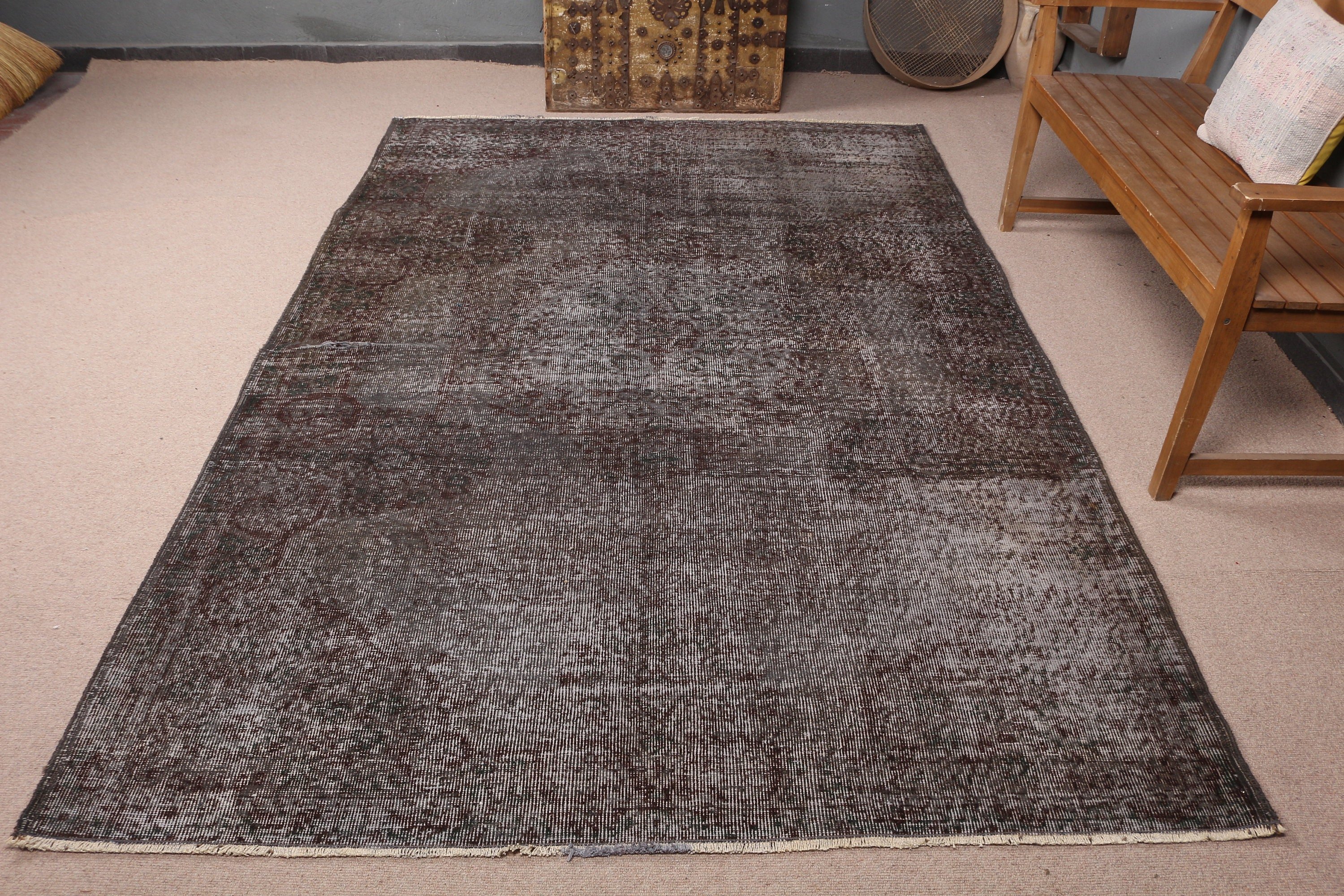 5.8x9 ft Büyük Halı, Sevimli Halı, Yer Halısı, Türk Halısı, Oushak Halısı, Vintage Halı, Yatak Odası Halısı, Salon Halıları, Salon Halıları, Gri Oryantal Halılar