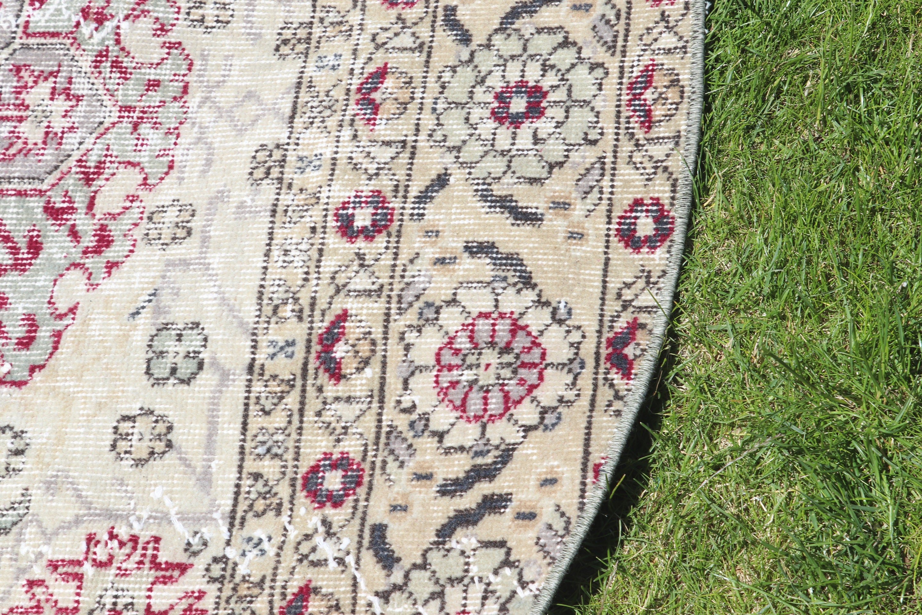 Düz Dokuma Halı, Bej Lüks Halı, Boho Bölge Halısı, Yer Halıları, Vintage Halı, 5.3x5.4 ft Alan Halısı, Yemek Odası Halısı, Türk Halıları, Anadolu Halısı