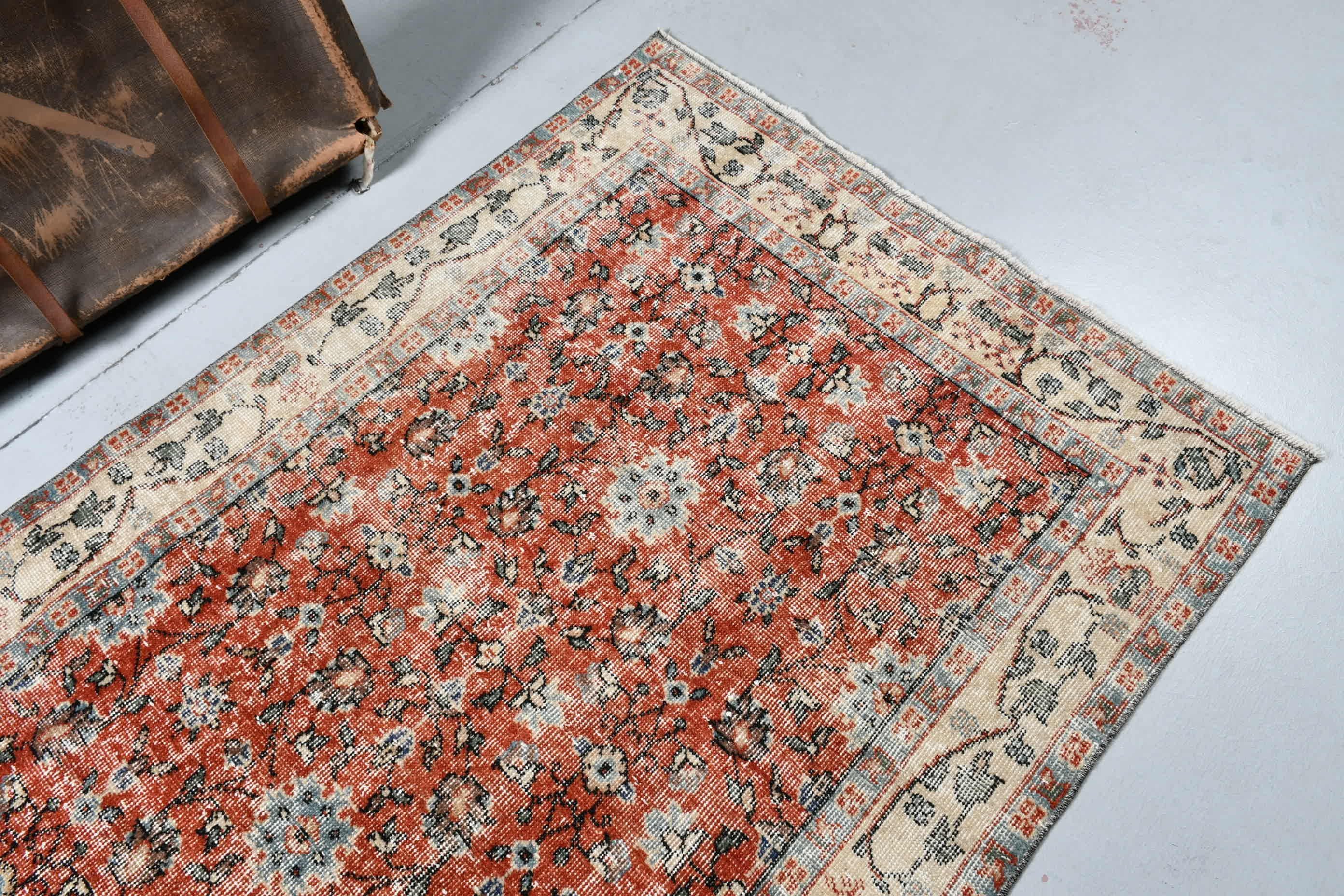 Anadolu Halıları, Boho Bölge Halıları, Vintage Halı, Kahverengi Soğuk Halı, Ev Dekorasyonu Halısı, 3,9x6,9 ft Alan Halısı, Türk Halıları, Yatak Odası Halıları, Yer Halısı