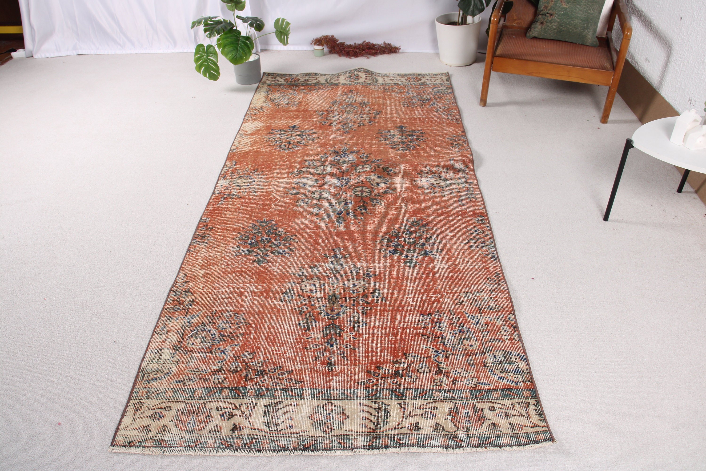 Vintage Rug, Boho Rug, Turkish Rug, 3.7x8.4 ft Area Rugs, Red Luxury Rugs, Dining Room Rugs, Statement Rugs, Living Room Rugs