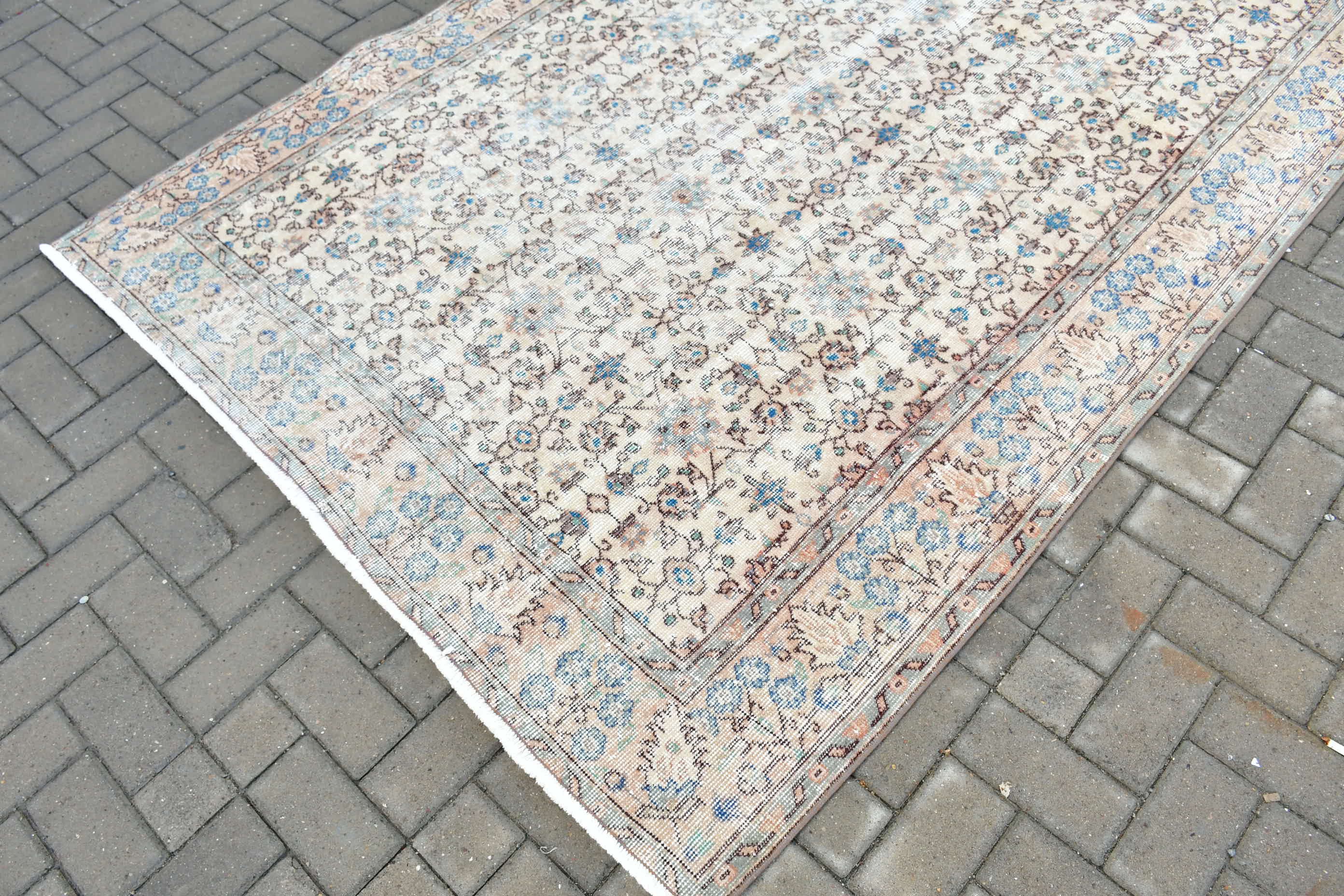 5.4x9 ft Large Rug, Turkish Rug, Dining Room Rug, Vintage Rug, Salon Rug, Wool Rug, Rugs for Dining Room, Oushak Rug, Beige Antique Rug