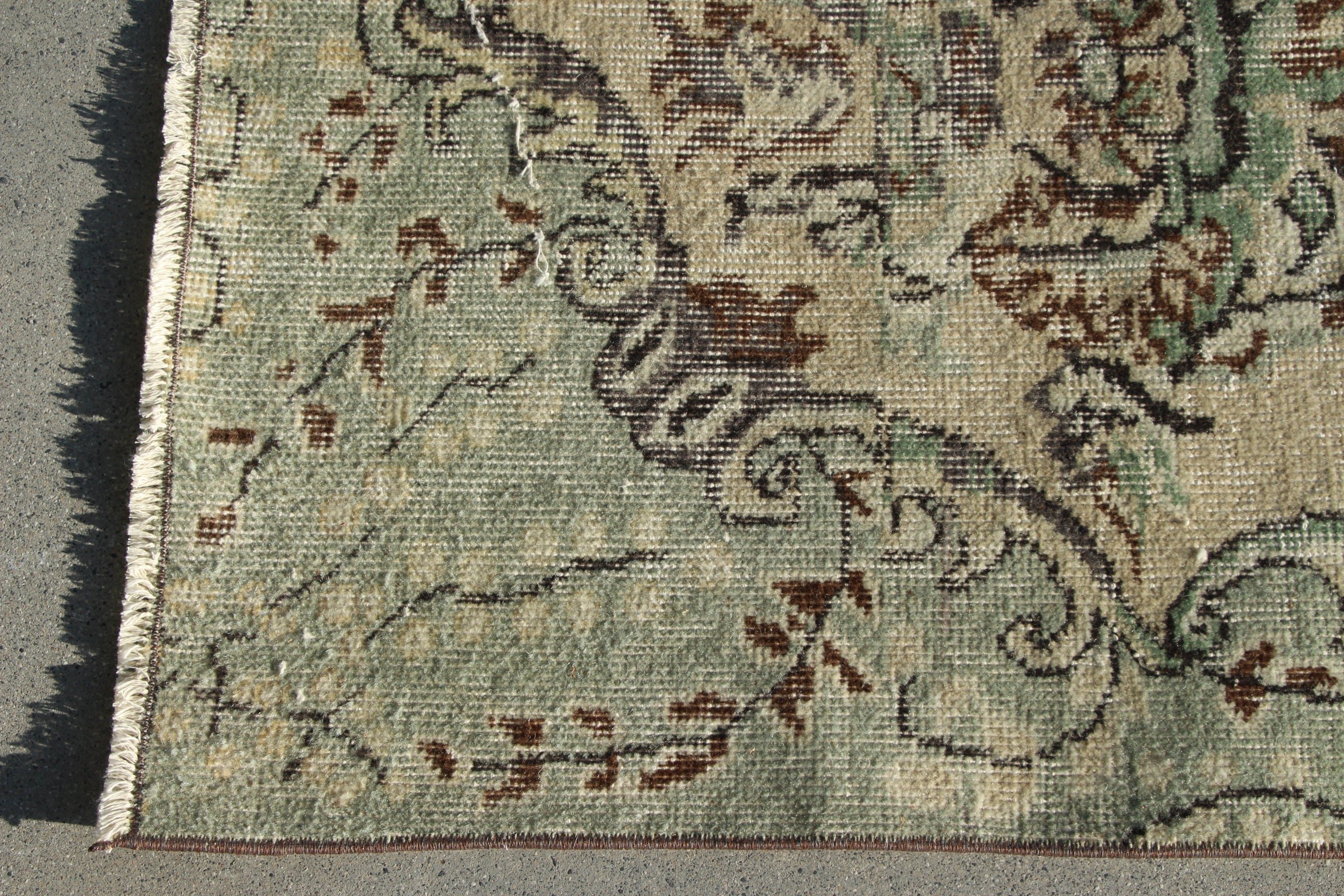 Büyük Oushak Halı, 5.7x9.1 ft Büyük Halılar, El Dokuma Halı, Vintage Halılar, Yemek Odası Halısı, Türk Halıları, Kahverengi Oushak Halıları, Antika Kilimler