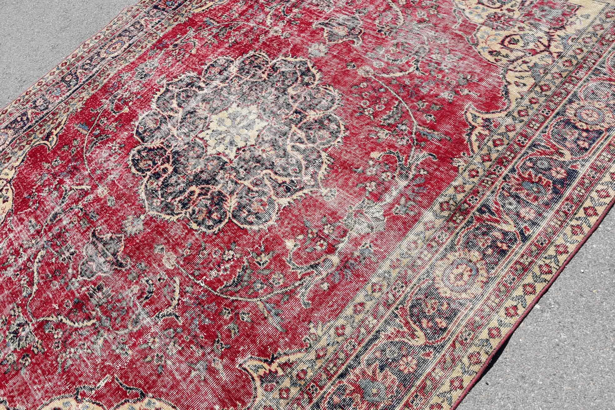 Türk Halısı, Vintage Halı, Yemek Odası Halısı, Salon Halısı, Yemek Odası Halıları, Mutfak Halıları, Oryantal Halı, Türkiye Halısı, 7.3x9.7 ft Büyük Boy Halı