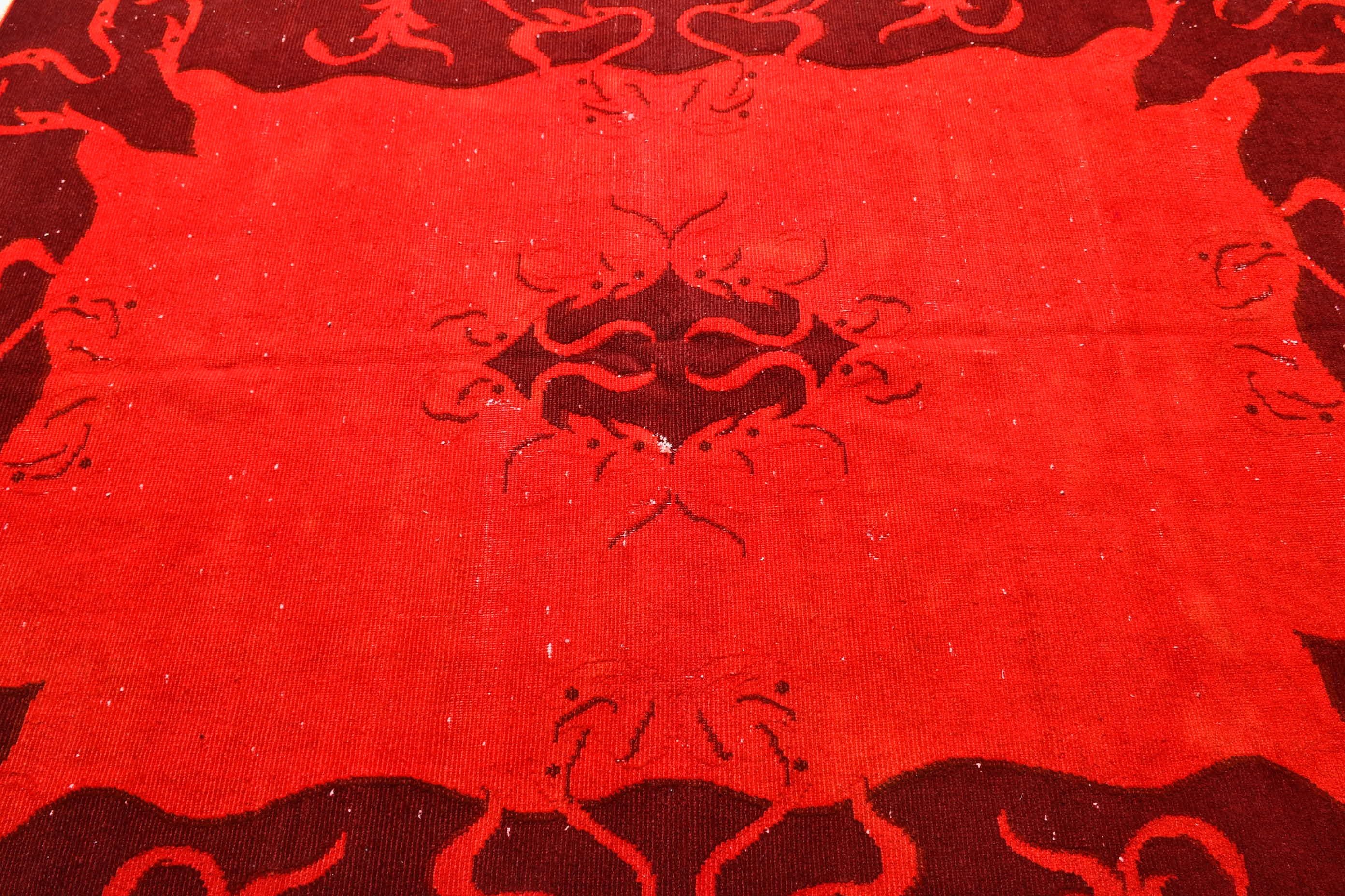 Red Wool Rug, Salon Rug, Rugs for Salon, Vintage Rug, Bedroom Rug, 5.6x7.9 ft Large Rug, Antique Rugs, Dining Room Rugs, Turkish Rug