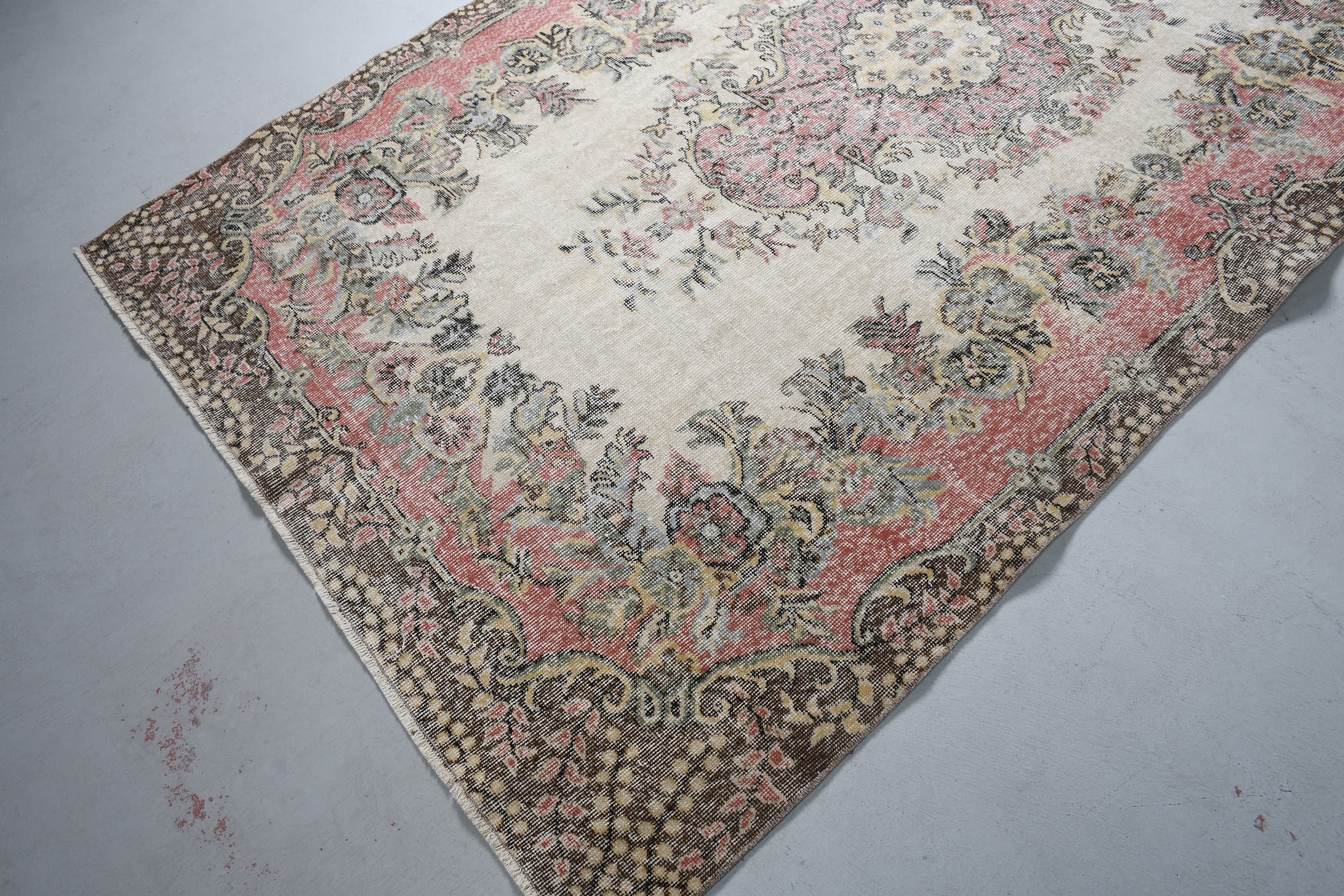 Mutfak Halısı, Yatak Odası Halıları, Salon Halısı, Bej 5.4x9.2 ft Büyük Halı, Türk Halıları, Vintage Halılar, Dekoratif Halı, Yer Halısı