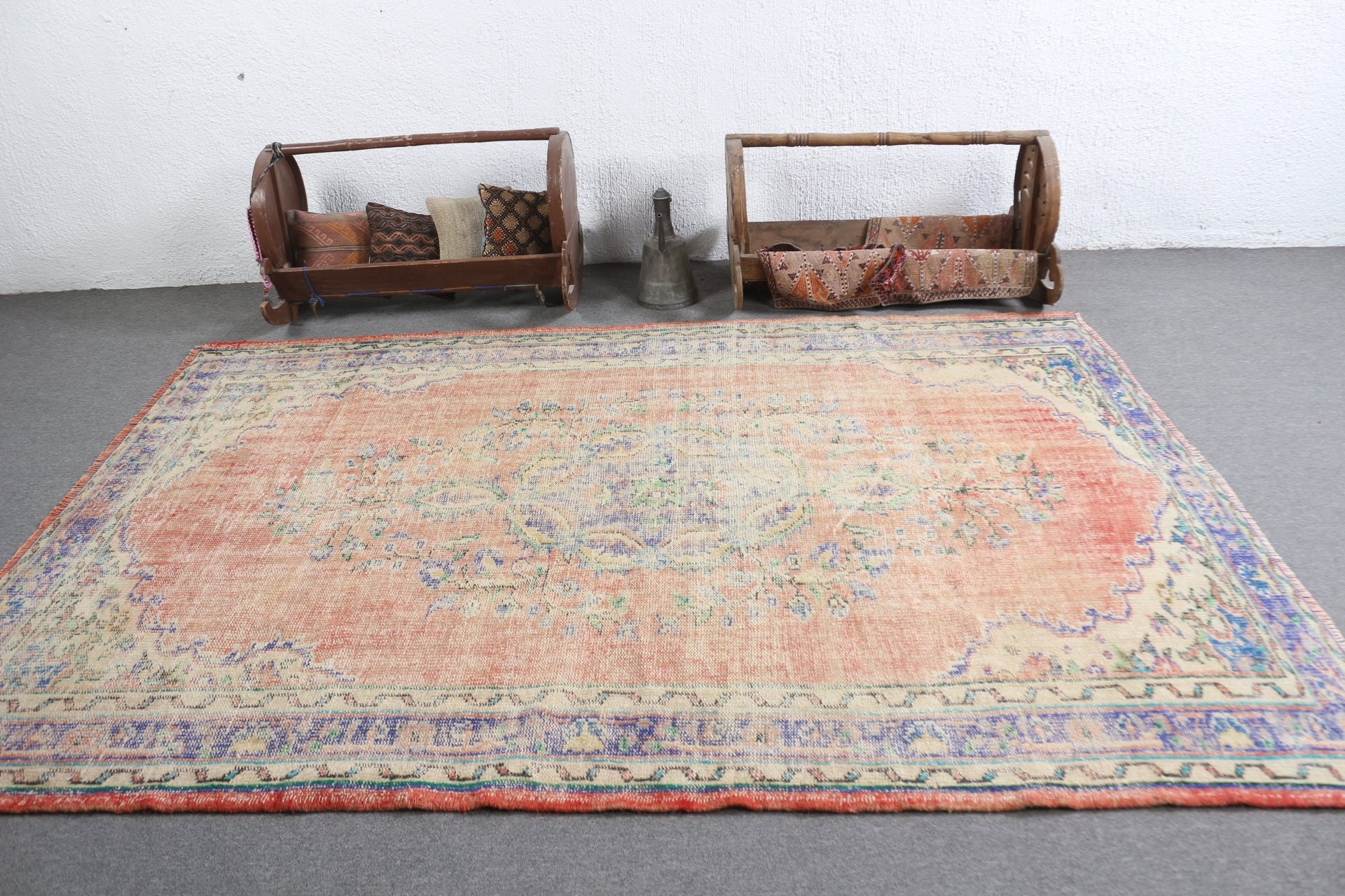 Türk Halıları, Oturma Odası Halısı, Özel Halı, Antika Halılar, 6.2x9 ft Büyük Halılar, Kırmızı Oryantal Halı, Yatak Odası Halısı, Ev Dekor Halısı, Vintage Halı