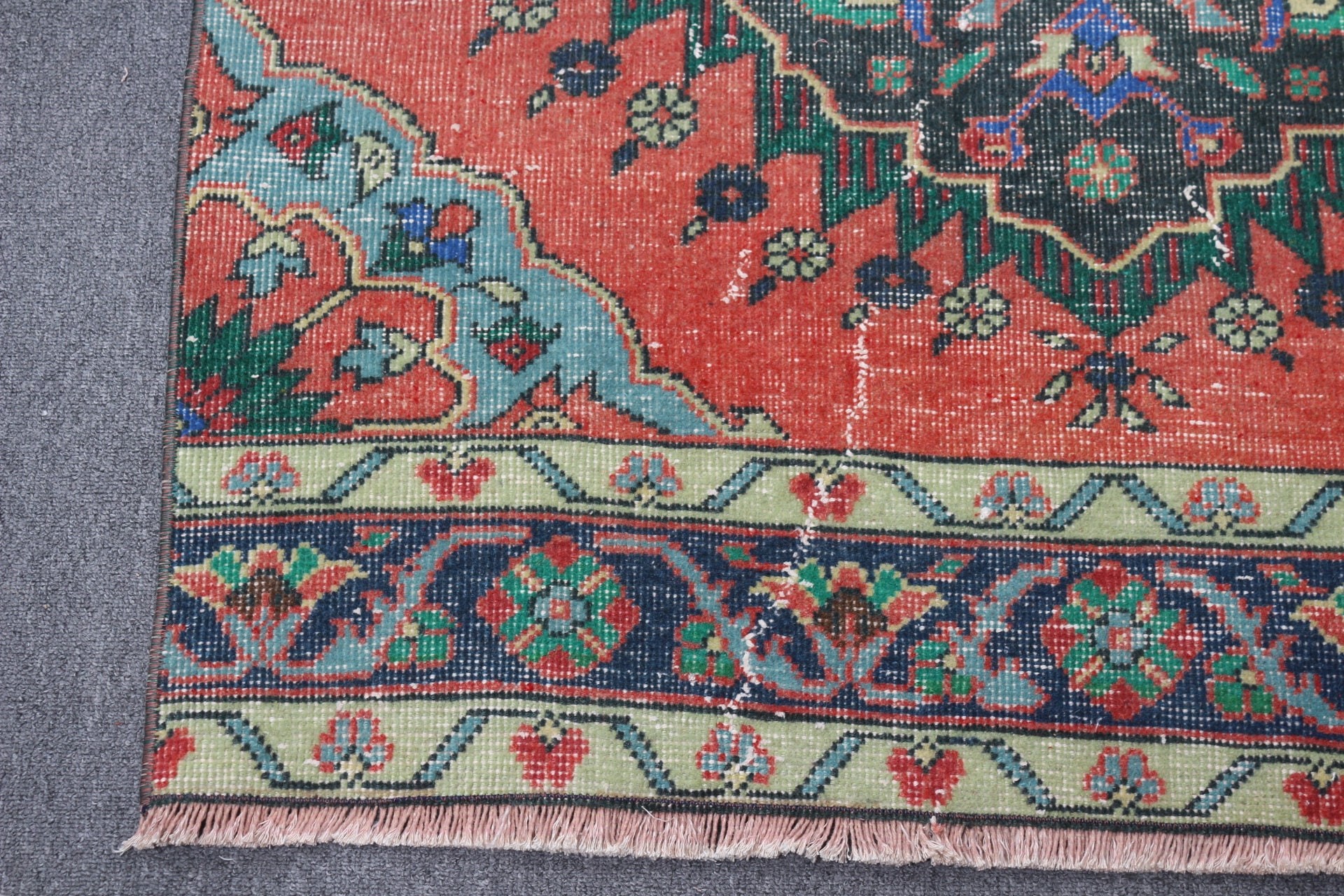 Merdiven Halısı, Kırmızı Oushak Halıları, 3.3x12.7 ft Koşucu Halıları, Türk Halısı, Havalı Halı, Koridor Halısı, Vintage Halılar, Fas Halıları, Koridor Halıları