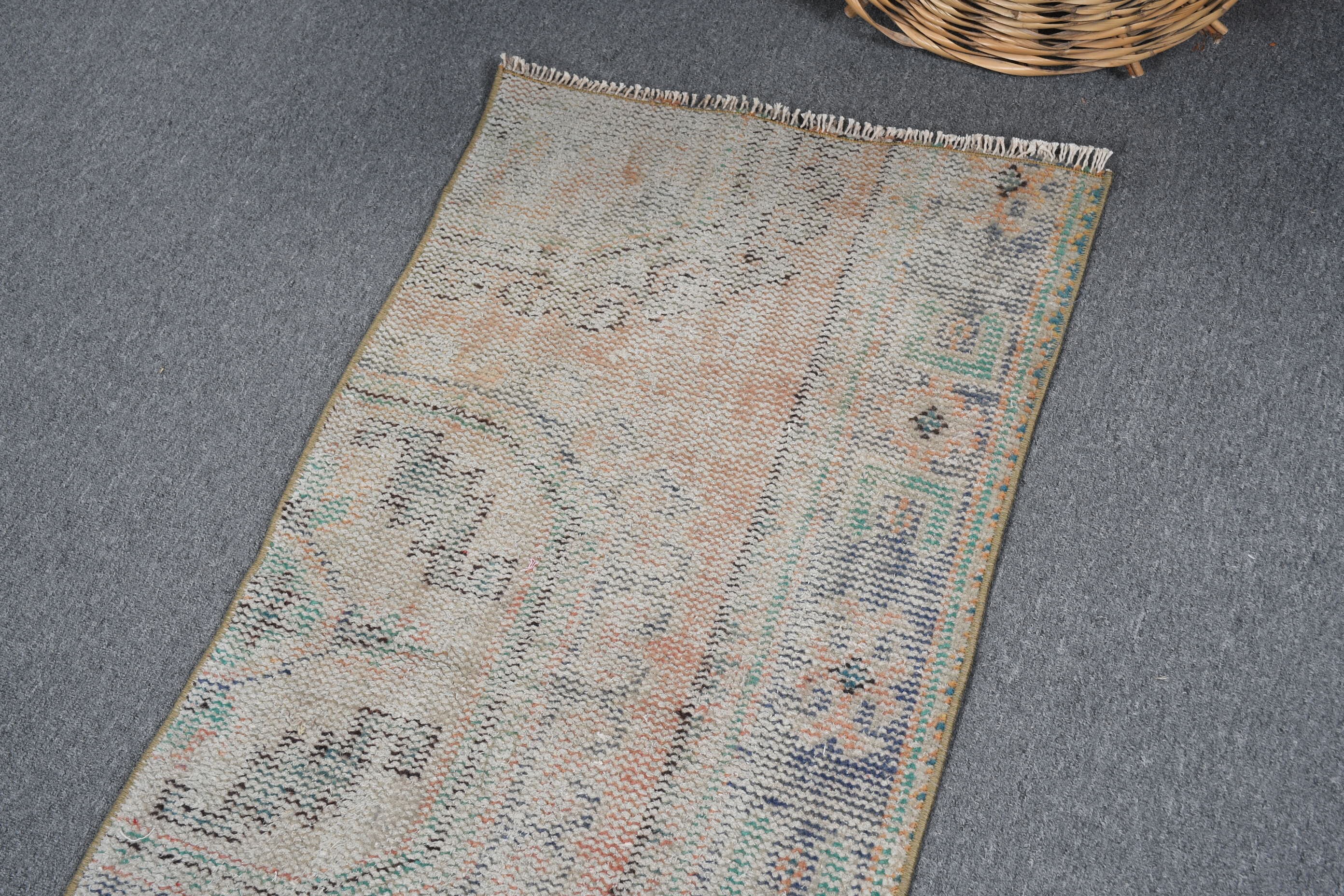 Pastel Rug, Bedroom Rug, Antique Rugs, 2x3.9 ft Small Rug, Turkish Rugs, Orange Oriental Rugs, Wall Hanging Rug, Vintage Rugs, Kitchen Rugs