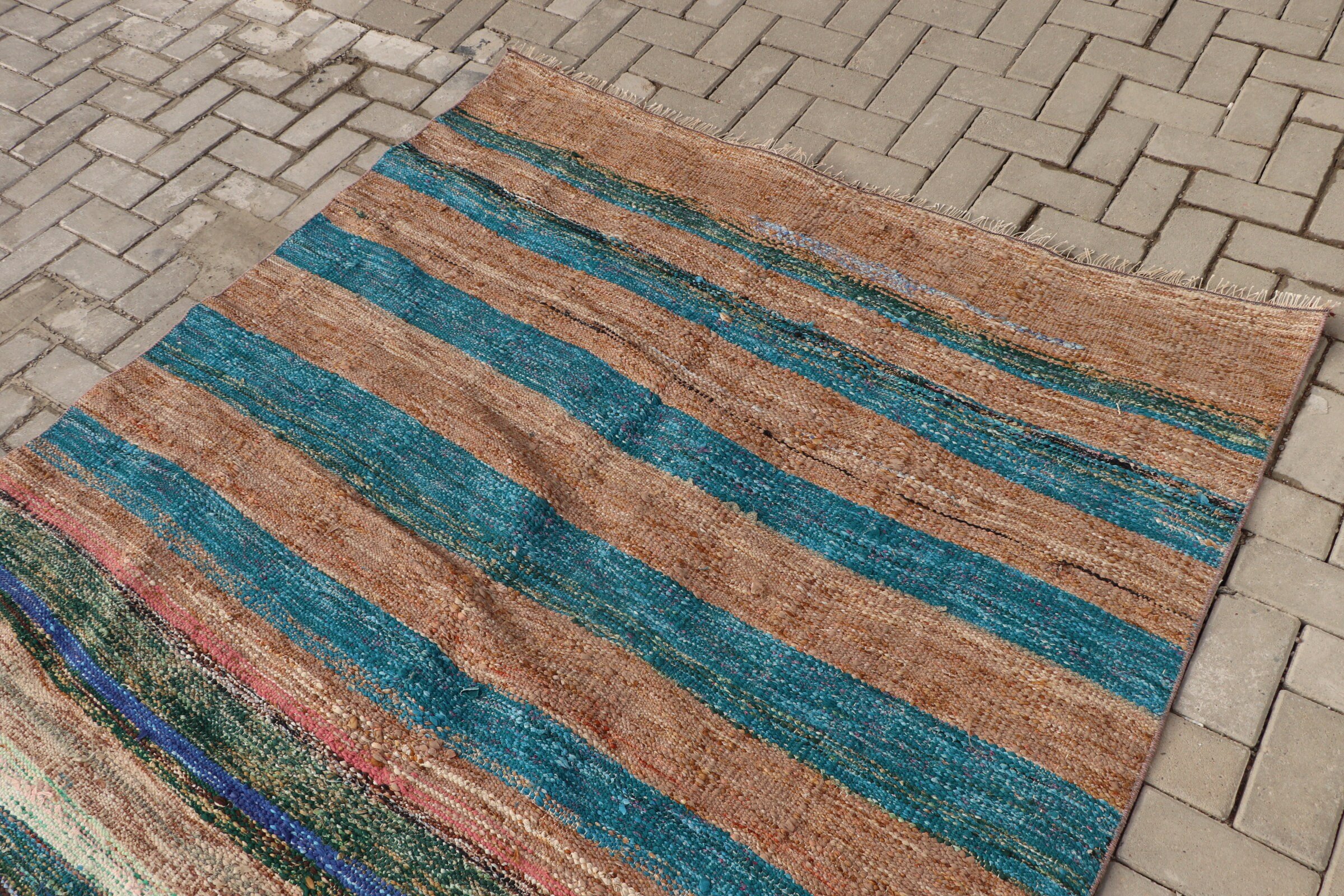 Turkish Rugs, Cool Rugs, Vintage Rug, Wool Rugs, 5.7x9.6 ft Large Rugs, Dining Room Rug, Kilim, Living Room Rug, Blue Anatolian Rug