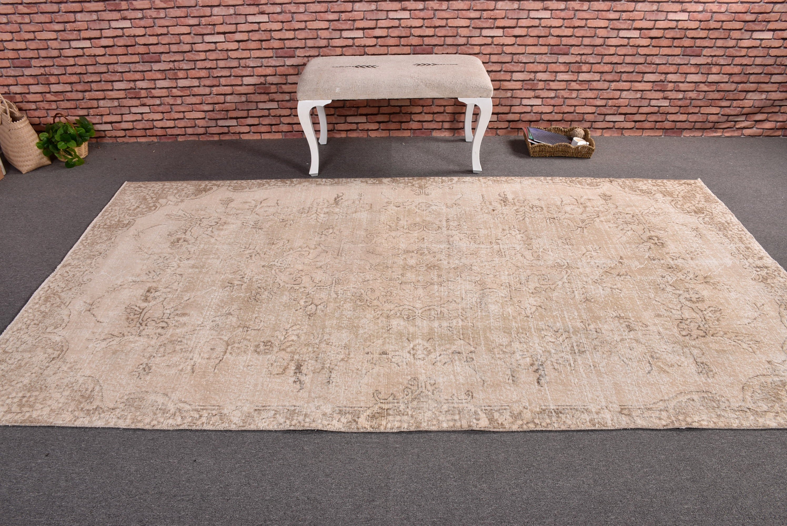 Dining Room Rugs, Vintage Rug, 5.3x9.4 ft Large Rug, Turkish Rug, Home Decor Rugs, Cool Rugs, Beige Modern Rug, Large Vintage Rug