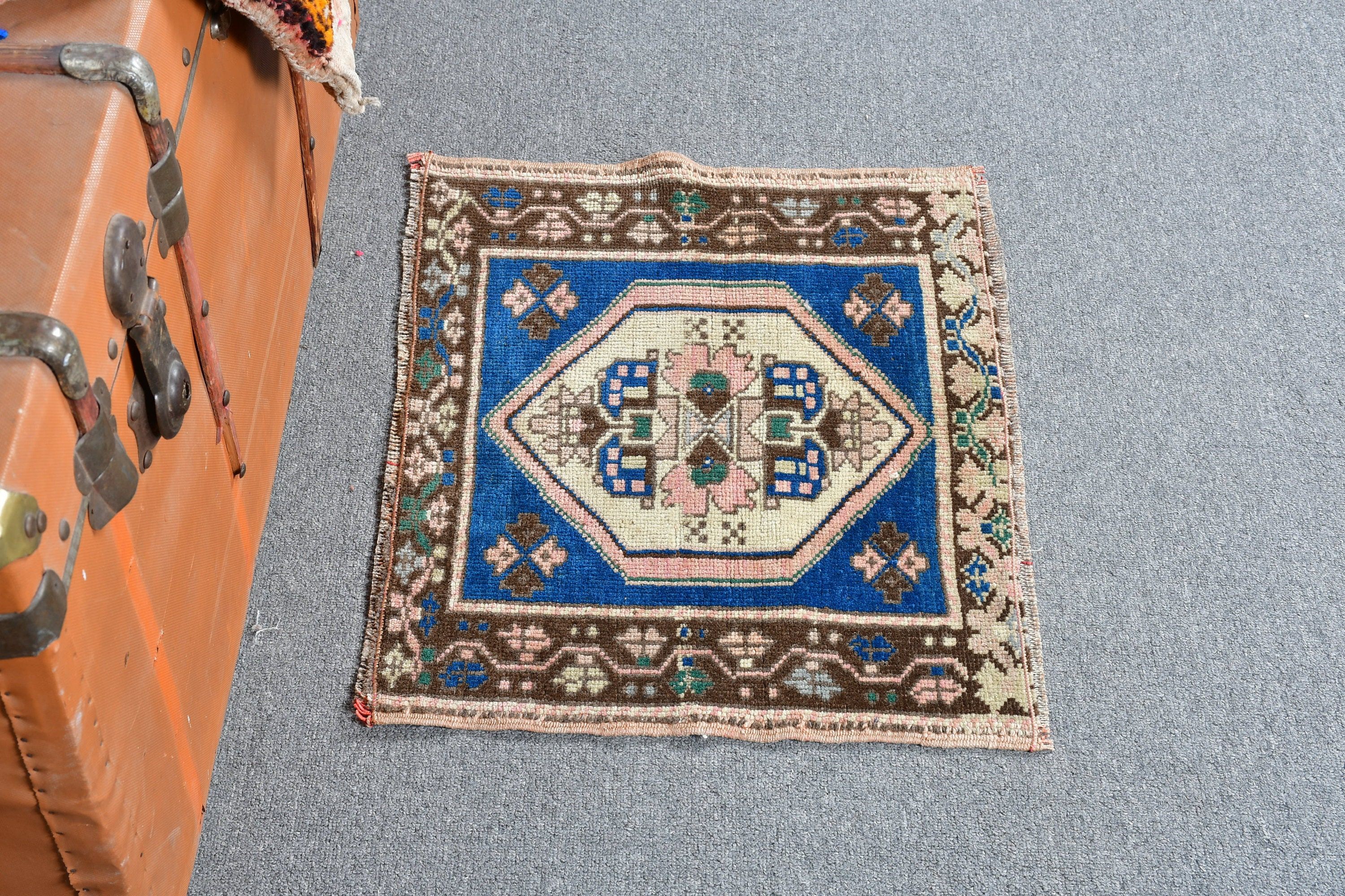 Yatak Odası Halısı, Kahverengi Oushak Halıları, 1.6x1.9 ft Küçük Halılar, Vintage Halı, Çocuk Odası Halısı, Türk Halıları, Oryantal Halılar, Havalı Halı, Mutfak Halıları