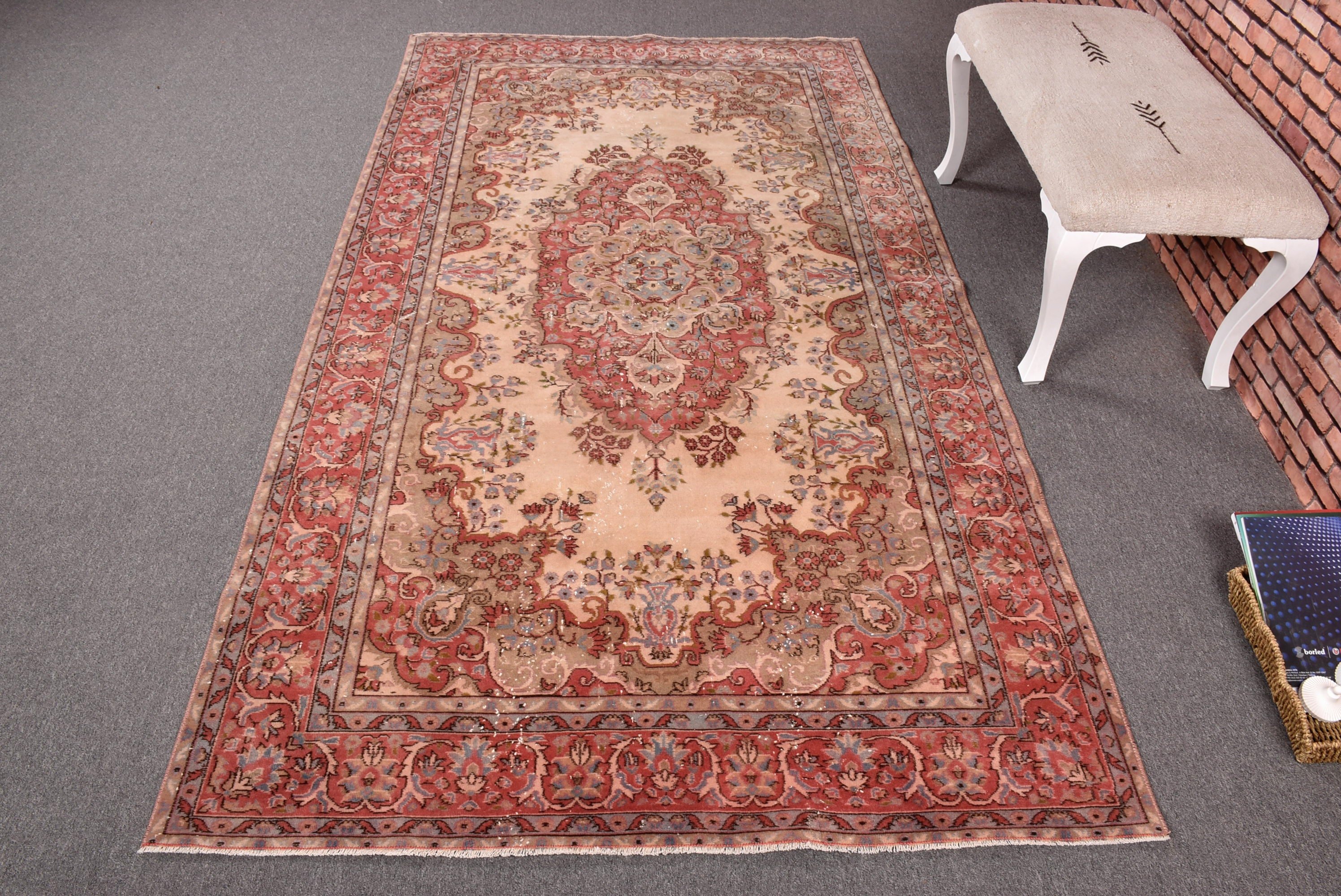 Modern Halılar, Salon Halıları, Lüks Halılar, Antika Halılar, Vintage Halı, Büyük Boho Halıları, Kırmızı El Dokuma Halı, Türk Halıları, 4,8x8,9 ft Büyük Halı