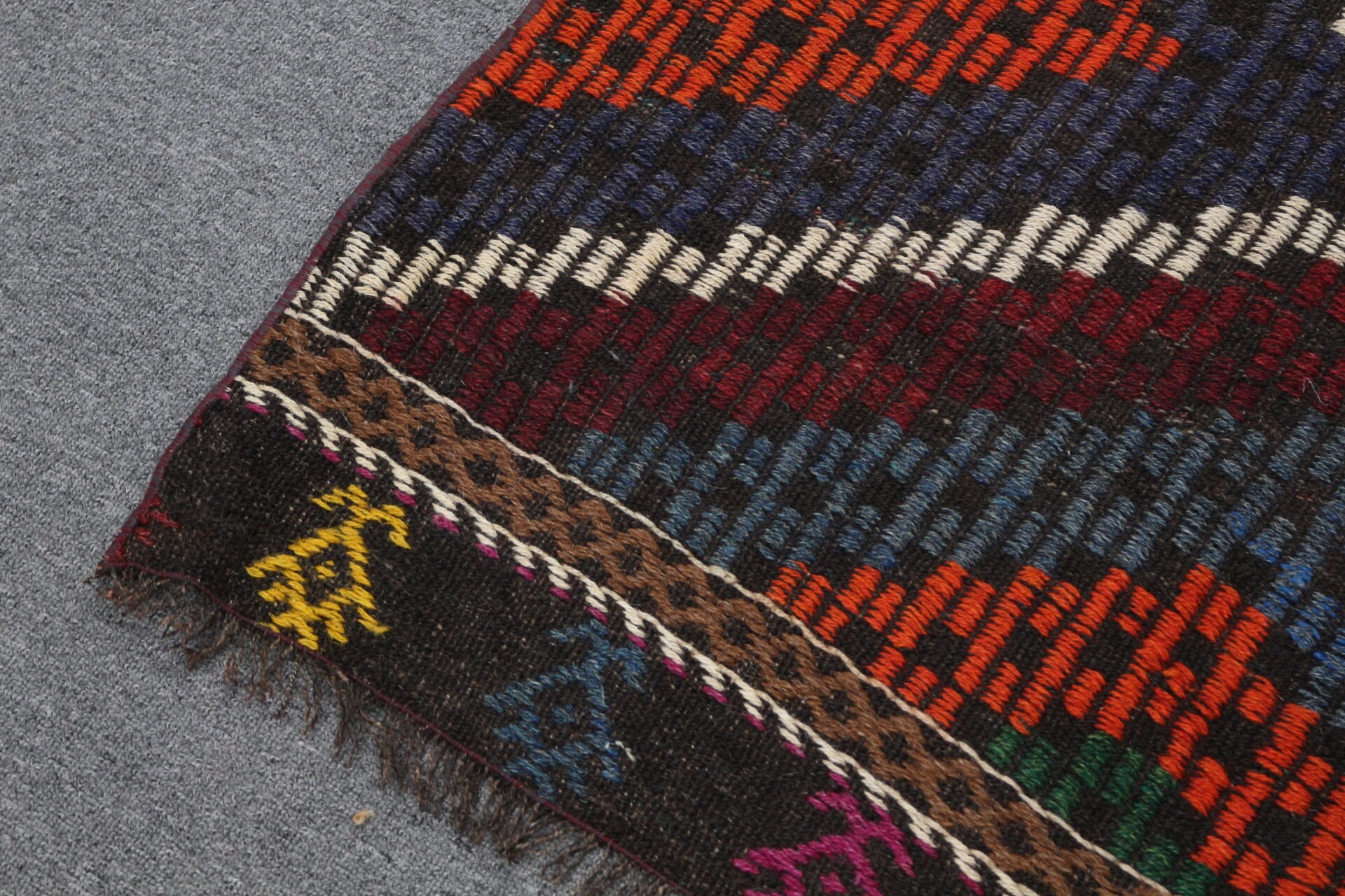 Yün Halı, Kilim, Oushak Halı, 3,1x7,7 ft Aksan Halıları, Türk Halısı, Giriş Halıları, Turuncu Mutfak Halısı, Yatak Odası Halıları, Eski Halılar, Vintage Halı