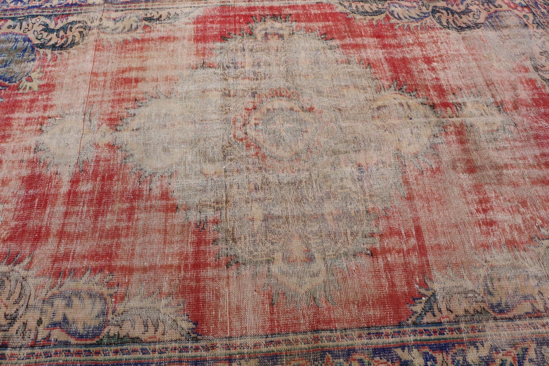 Cool Rug, Red Cool Rugs, Dining Room Rugs, Rugs for Salon, Bedroom Rugs, Vintage Rug, 6.3x9.9 ft Large Rug, Turkish Rugs, Anatolian Rug