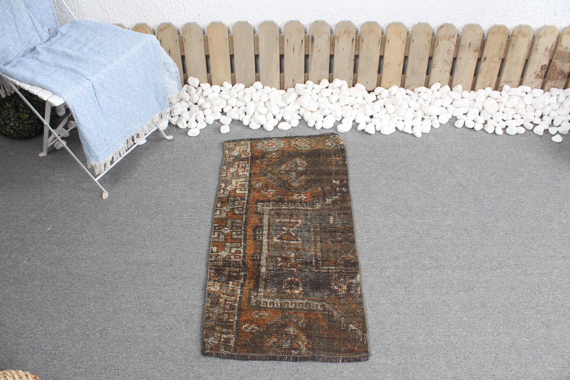 Kahverengi Ev Dekor Halısı, Yatak Odası Halısı, Ev Dekor Halısı, Vintage Halı, Türk Halısı, 1.6x3.1 ft Küçük Halı, Duvara Asılı Halılar, Banyo Halısı, Aztek Halıları