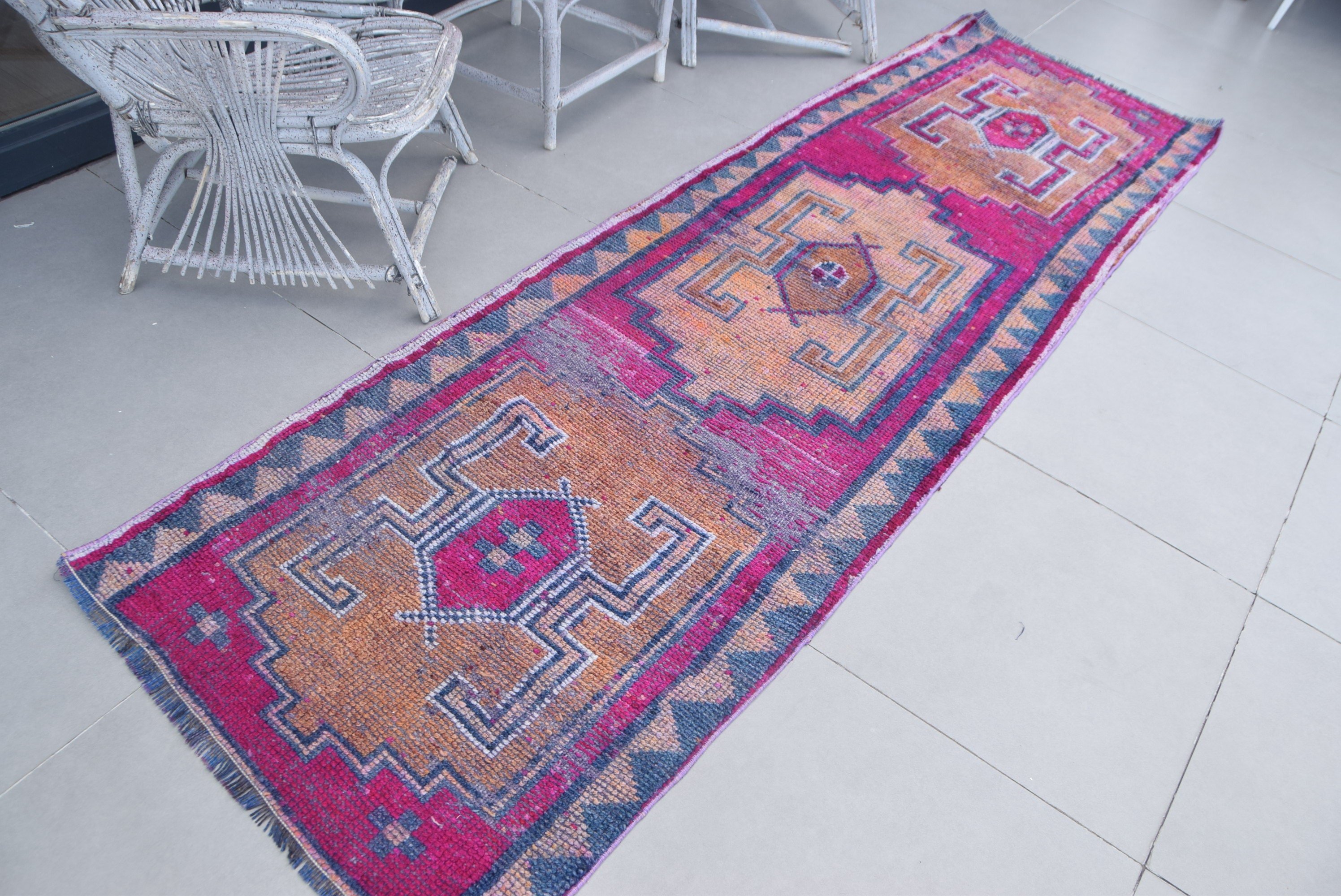 Kitchen Rug, Bedroom Rug, Cute Rug, Turkish Rugs, Home Decor Rug, 2.9x9.7 ft Runner Rugs, Vintage Rugs, Pink Moroccan Rug, Corridor Rugs