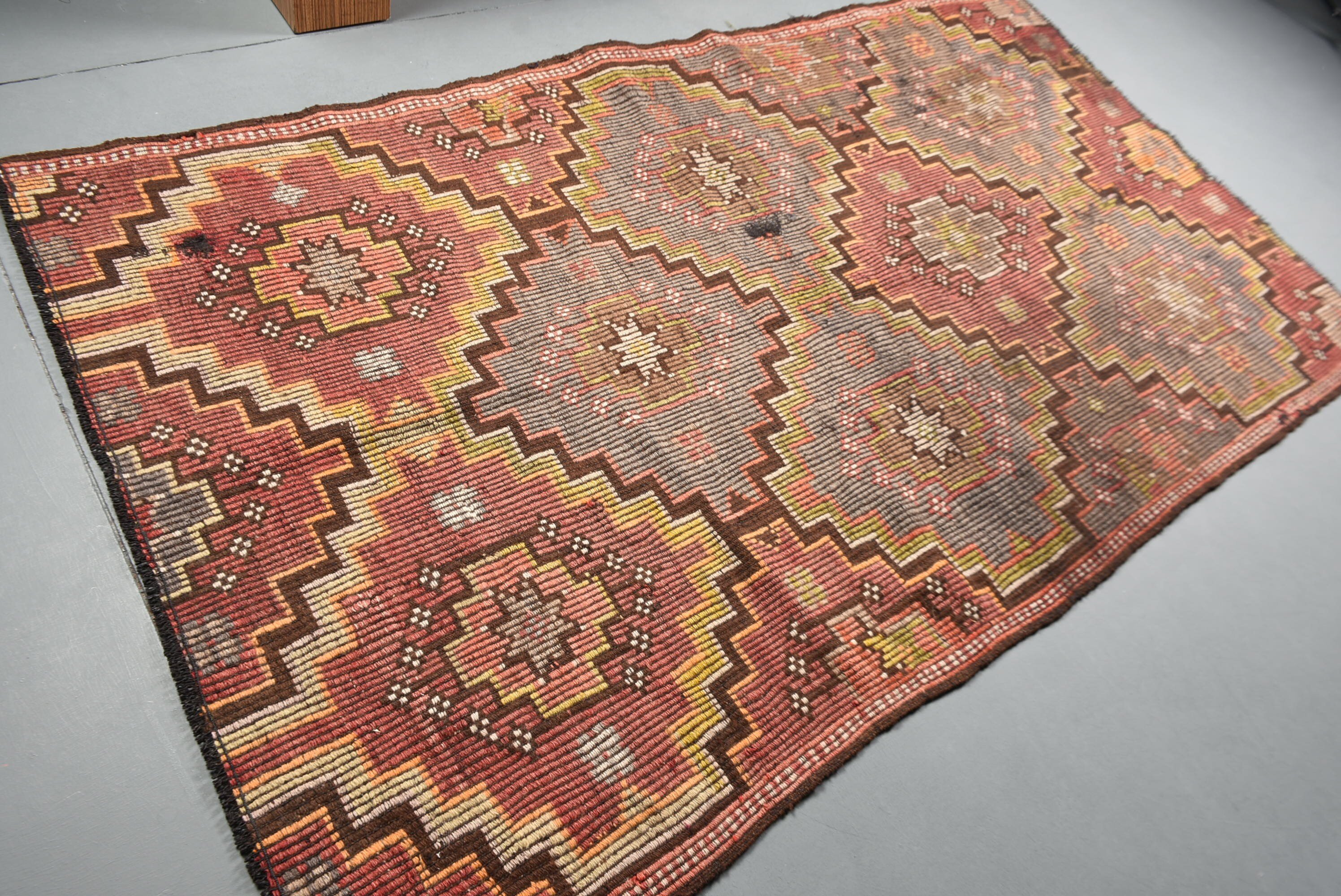 Turkish Rugs, Dining Room Rug, Living Room Rug, Gray Bedroom Rug, Kilim, Oriental Rugs, 4.9x8.3 ft Large Rug, Bedroom Rug, Vintage Rugs