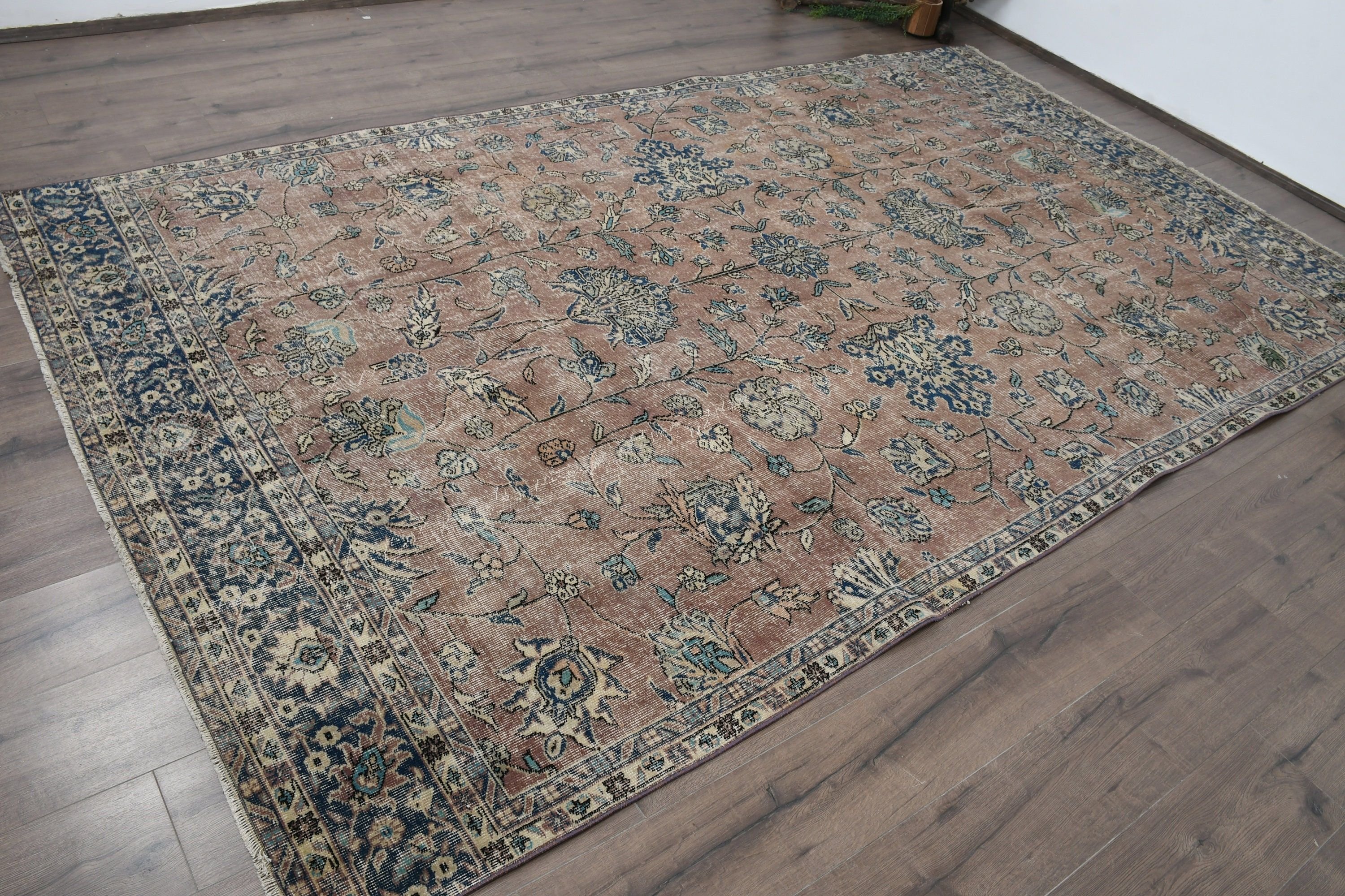 Oushak Rug, Beige Floor Rug, Living Room Rug, Antique Rug, Vintage Rugs, Dining Room Rugs, Tribal Rug, 6.4x10.6 ft Large Rug, Turkish Rugs