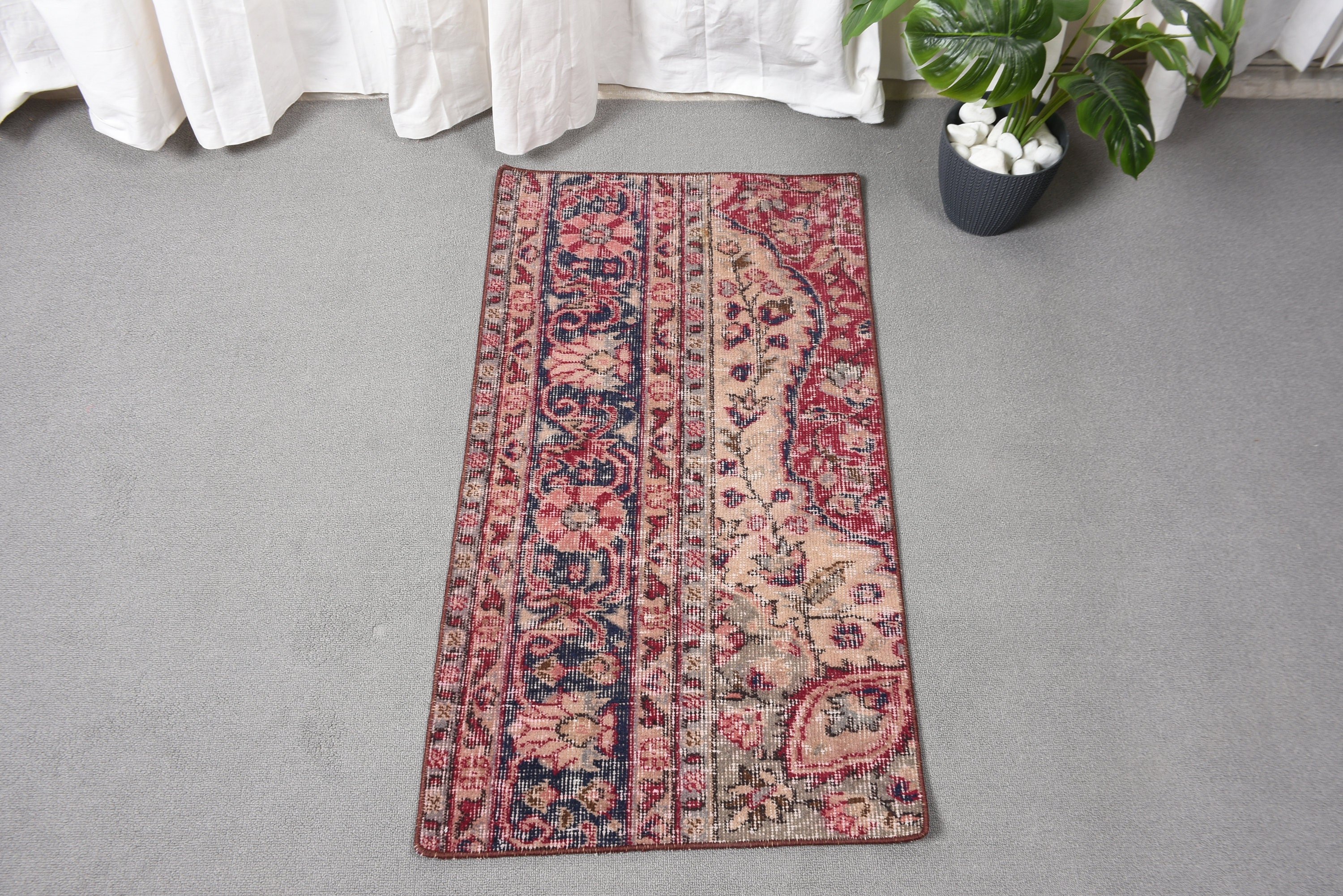 Bath Rug, Bedroom Rugs, Oushak Rug, Red Oushak Rugs, Rugs for Small Boho, Vintage Rugs, Statement Rugs, 1.8x3.2 ft Small Rugs, Turkish Rug