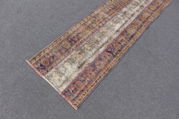 Kitchen Rug, Floor Rug, Vintage Rug, Rugs for Runner, Stair Rugs, Blue Moroccan Rug, 2x7.5 ft Runner Rugs, Antique Rugs, Turkish Rug