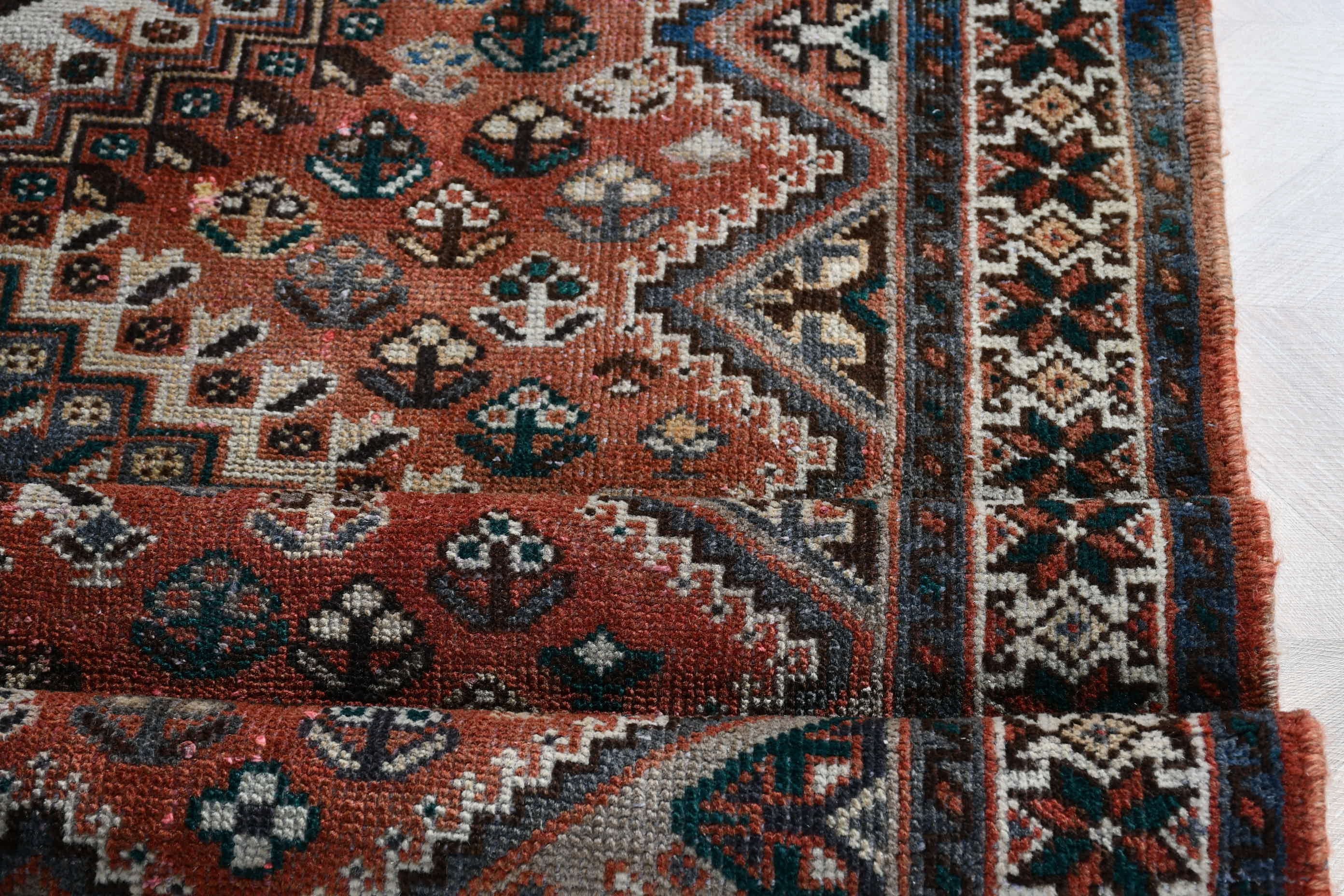 Yemek Odası Halıları, Kırmızı Soğuk Halı, Yün Halı, Antika Halılar, Mutfak Halısı, Vintage Halı, 4,3x6,5 ft Alan Halıları, Türk Halısı, Boho Bölge Halısı Halıları