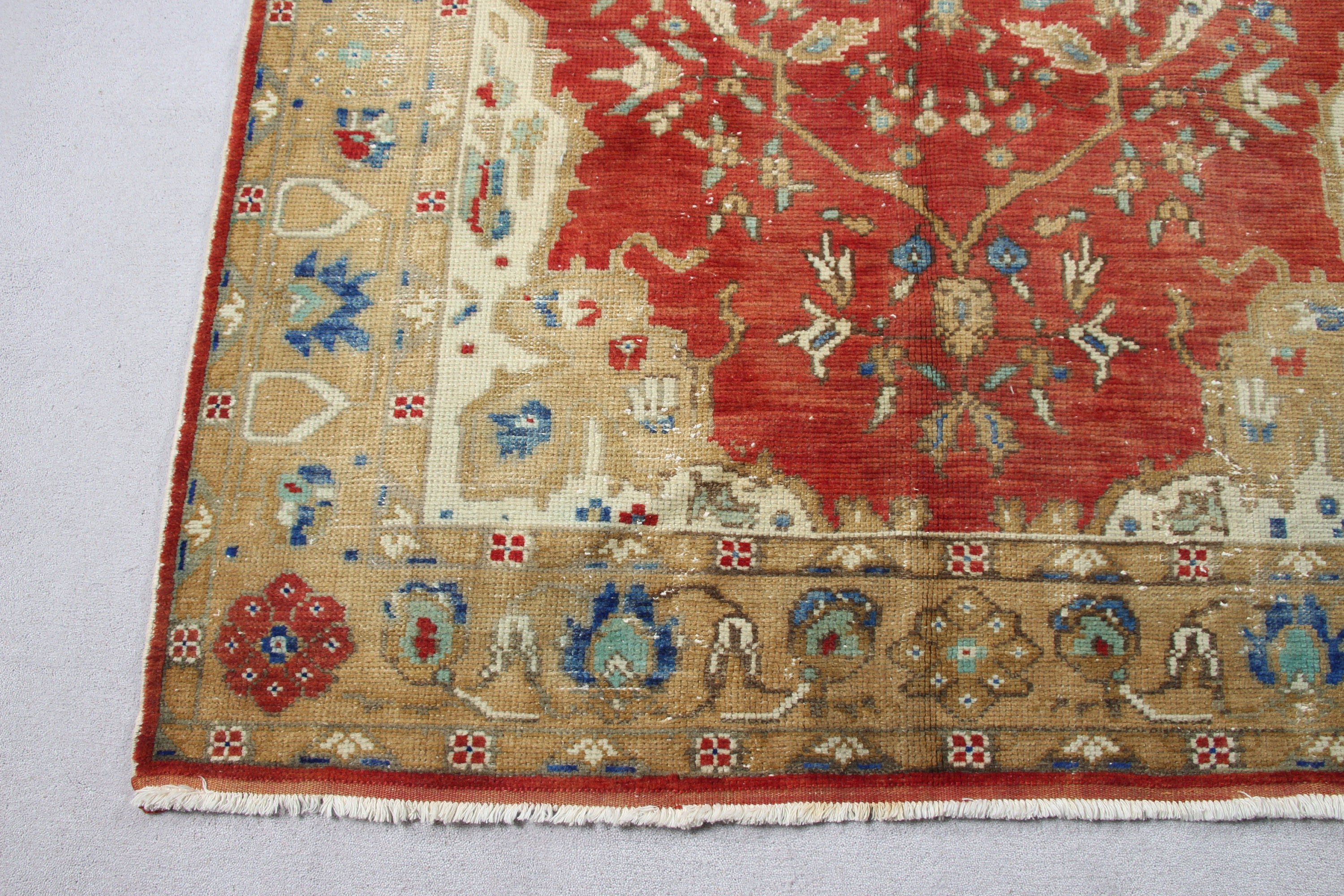 Dining Room Rug, Rugs for Bedroom, Turkish Rugs, Cool Rug, Vintage Rugs, Indoor Rugs, 4.7x8.5 ft Area Rug, Red Antique Rug, Oushak Rugs