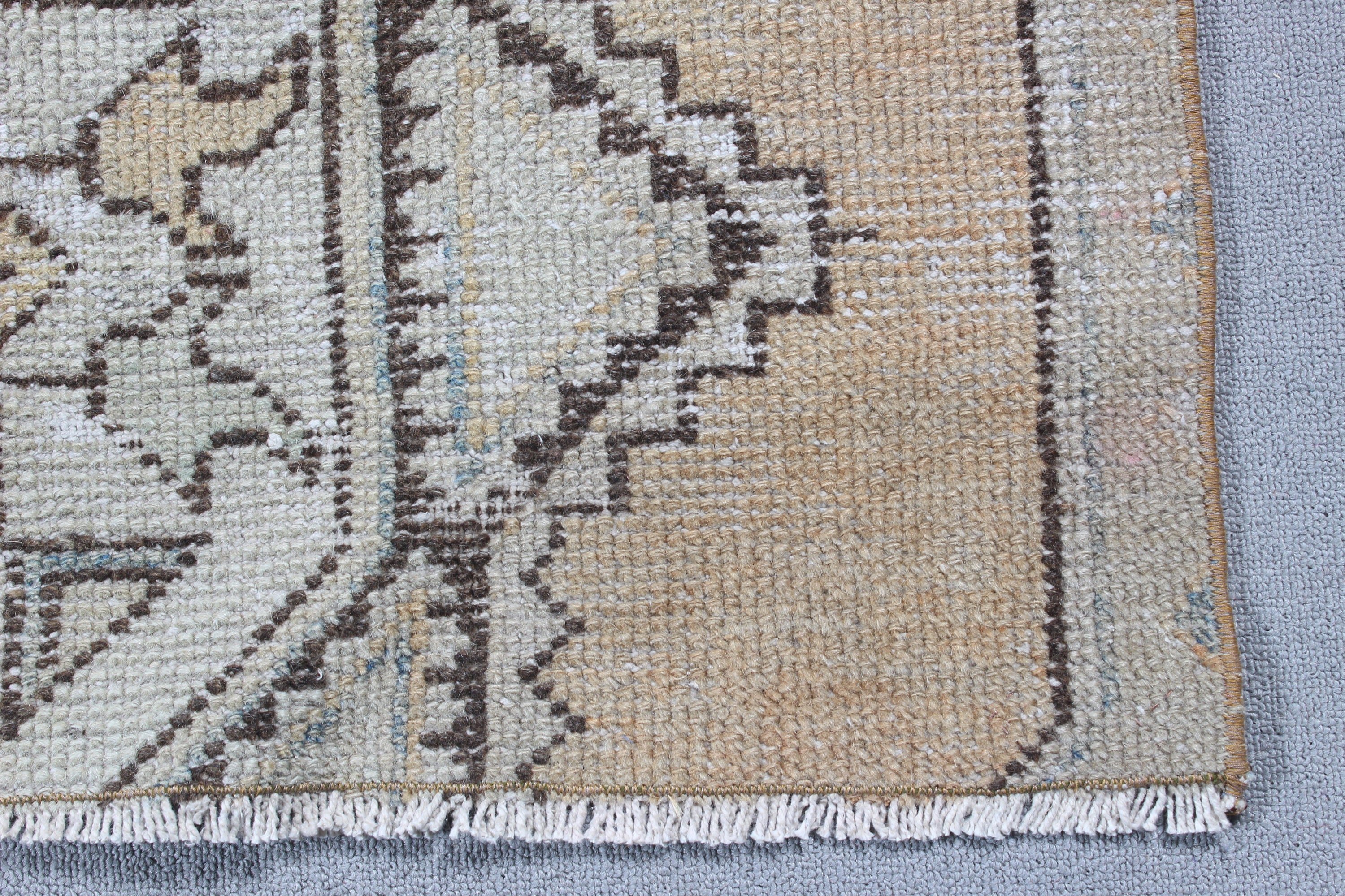 Handwoven Rug, Oushak Rugs, Bath Rug, Vintage Rug, Turkish Rugs, Nursery Rug, Rugs for Bathroom, Beige Luxury Rug, 1.5x3.1 ft Small Rug