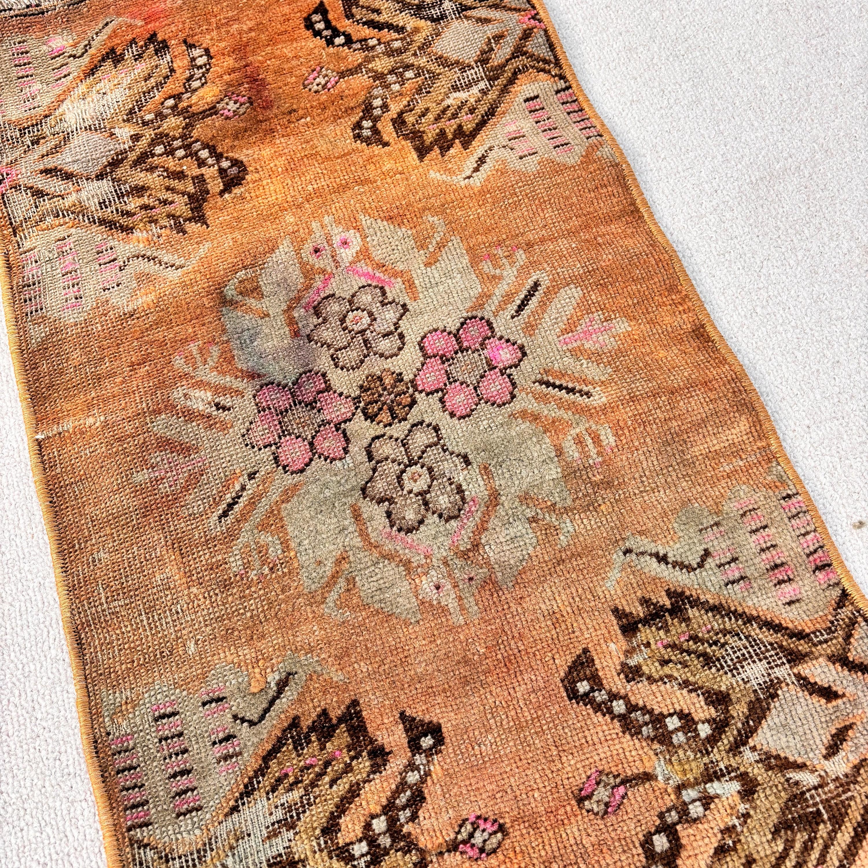 Modern Rugs, Door Mat Rug, Turkish Rug, Vintage Rug, Ethnic Rugs, Brown Moroccan Rug, Flatweave Rugs, Small Boho Rug, 1.3x2.4 ft Small Rug