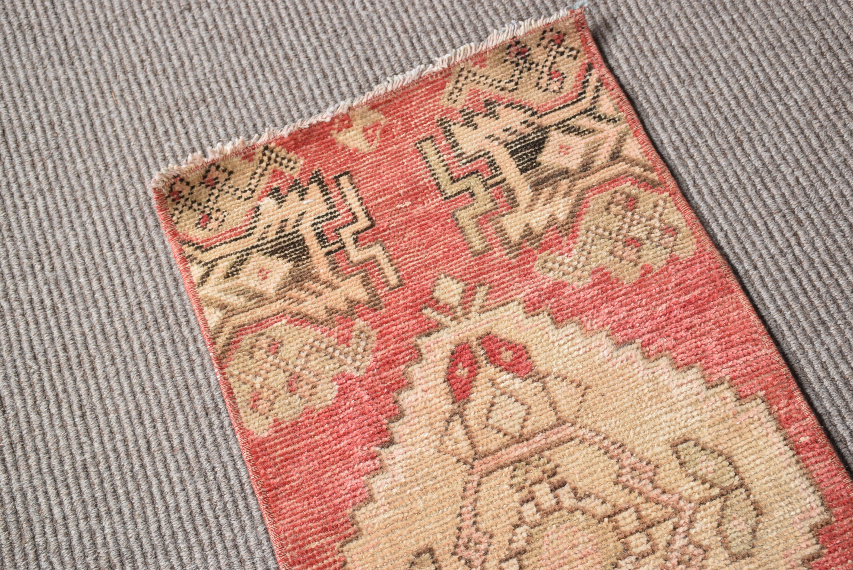 Turkish Rug, Red Cool Rugs, Bedroom Rug, Old Rug, Antique Rugs, Car Mat Rugs, Rugs for Bath, Vintage Rug, 1.6x3.1 ft Small Rug, Oushak Rugs