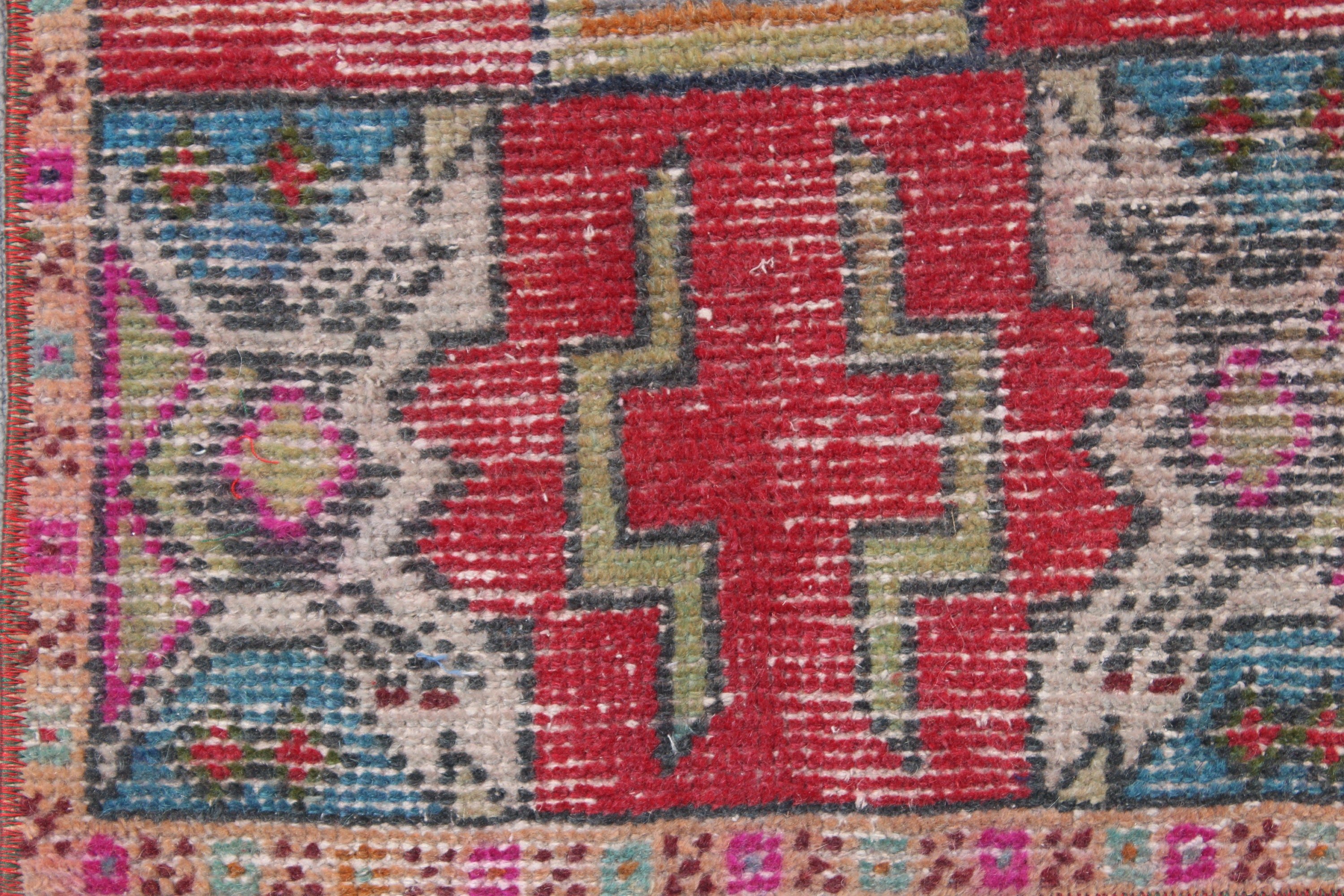 Red Anatolian Rugs, Luxury Rug, Vintage Rugs, Entry Rugs, Bathroom Rugs, Turkish Rug, Cool Rugs, Rugs for Entry, 1.4x3.1 ft Small Rug