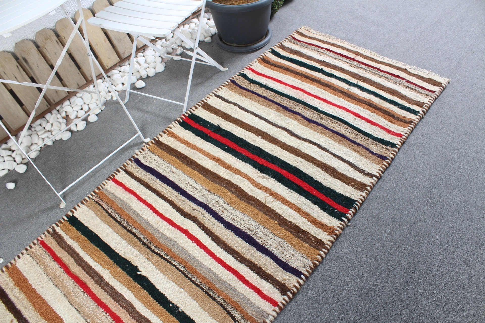 Bej Antika Halı, Yer Halısı, Koridor Halısı, Özel Halı, Kilim, Vintage Halı, Türk Halısı, 2.9x9.9 ft Runner Halısı, Oryantal Halılar, Mutfak Halısı