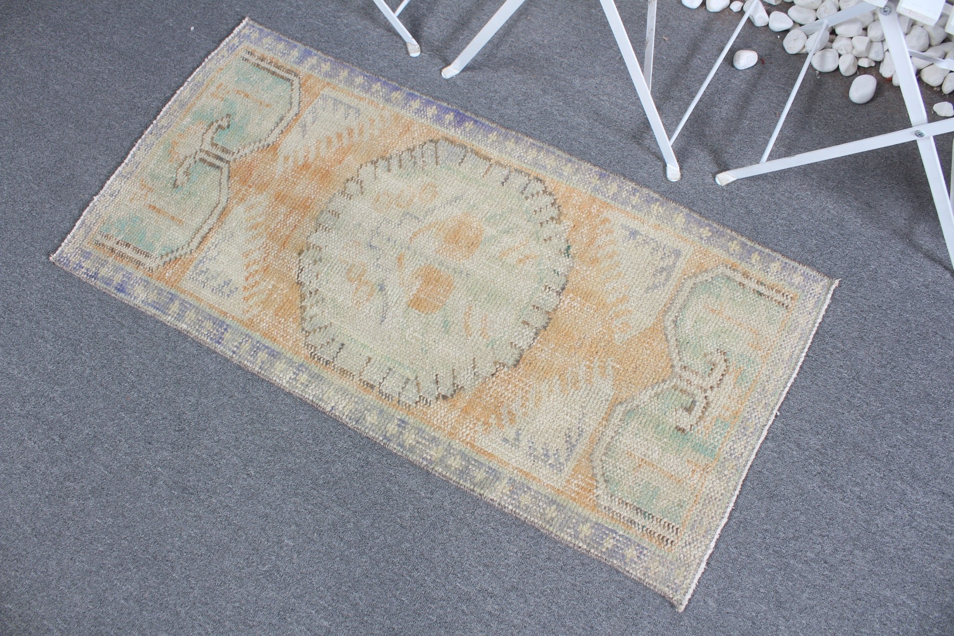 Bedroom Rug, Car Mat Rug, Organic Rugs, Vintage Rug, Home Decor Rug, Turkish Rugs, Antique Rug, Orange Oriental Rugs, 1.9x3.7 ft Small Rug