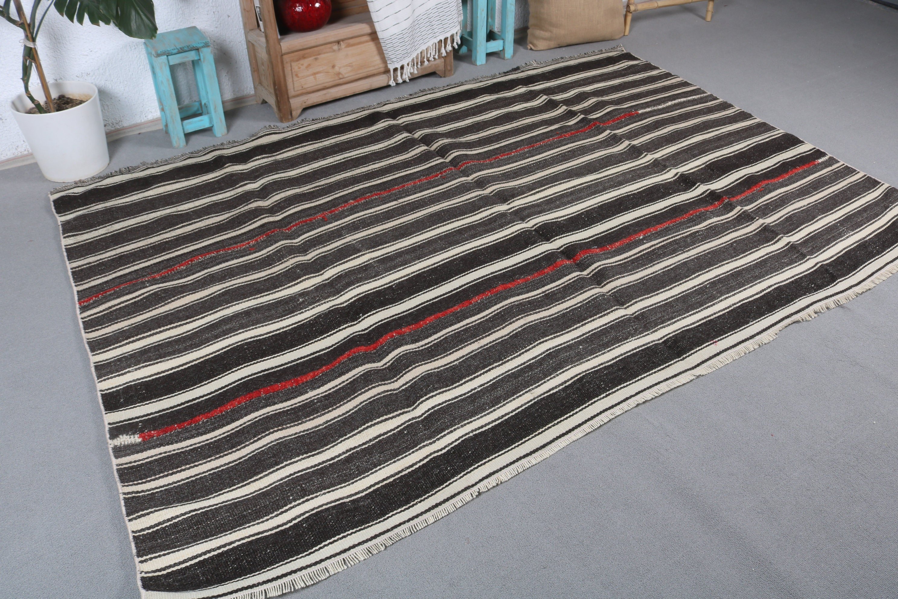 Yatak Odası Halısı, Türk Halısı, Kahverengi Fas Halısı, Kilim, Oturma Odası Halıları, Yün Halısı, Vintage Halı, Fas Halıları, 8.4x5.7 ft Büyük Halılar