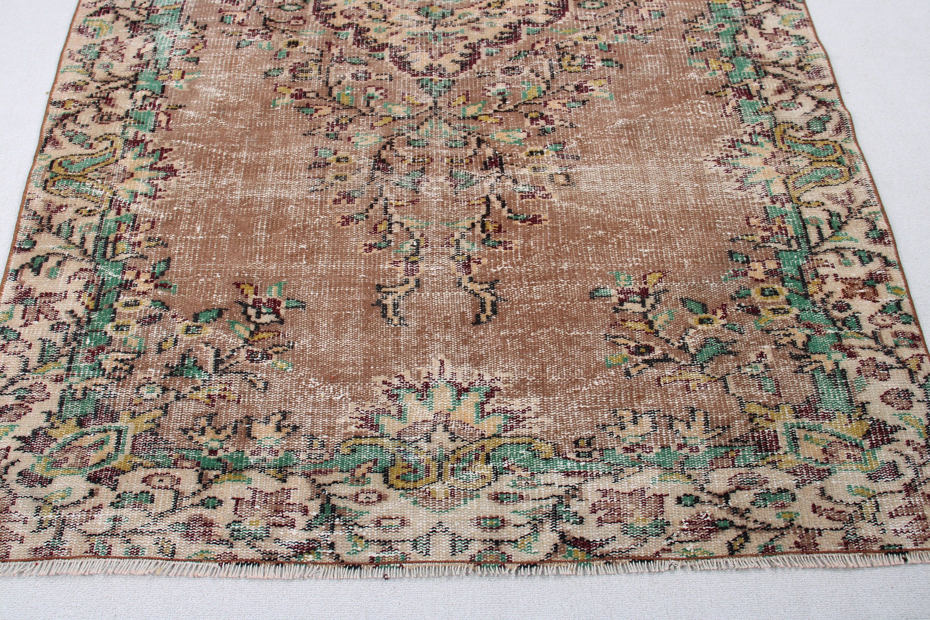 Large Vintage Rug, Dining Room Rugs, Brown Oriental Rugs, Floor Rugs, Turkish Rug, Oriental Rug, 4.9x8.2 ft Large Rugs, Vintage Rug