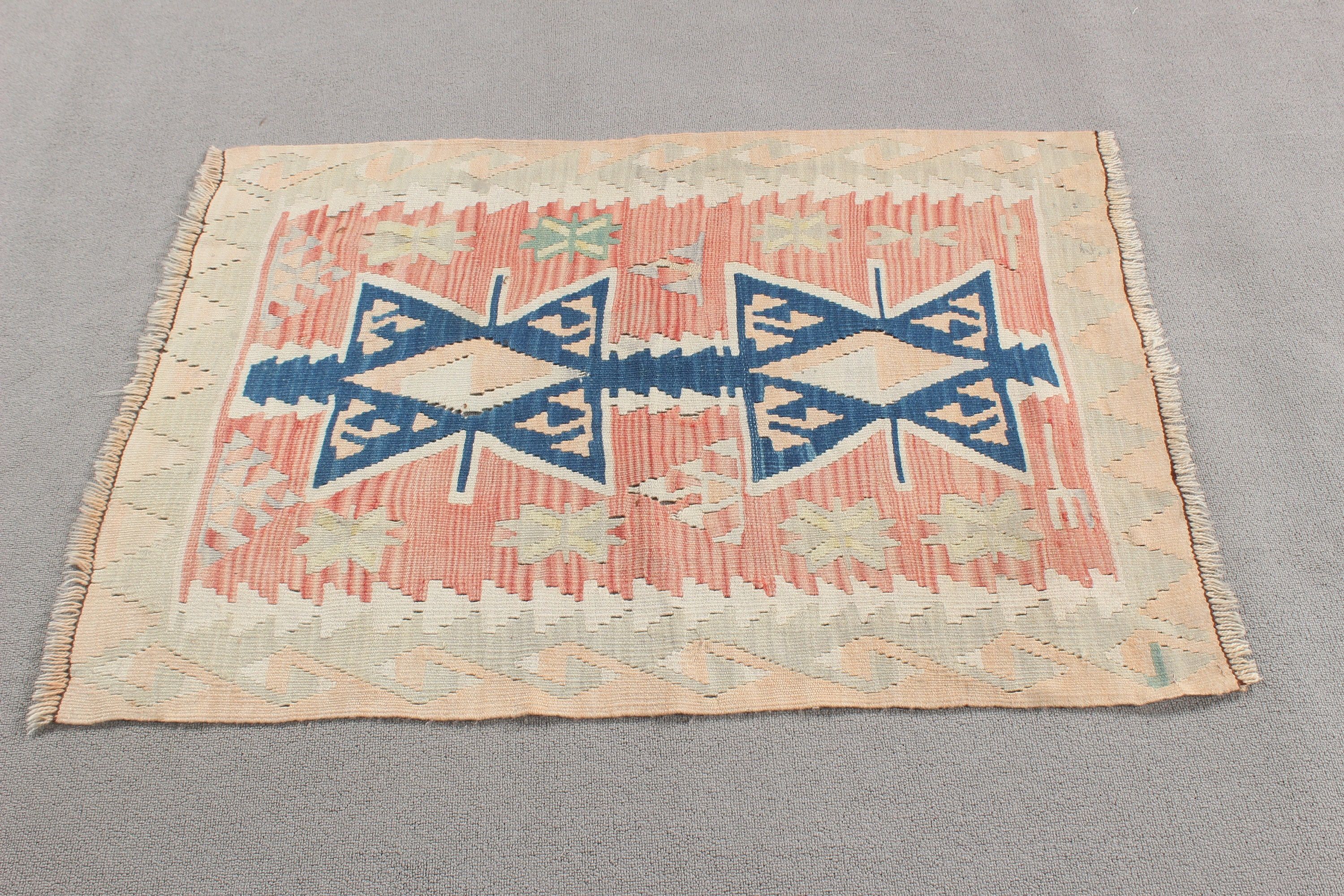 Vintage Rugs, Beige Wool Rugs, Small Vintage Rug, 2.5x3.4 ft Small Rugs, Anatolian Rug, Wall Hanging Rug, Wool Rug, Kilim, Turkish Rugs