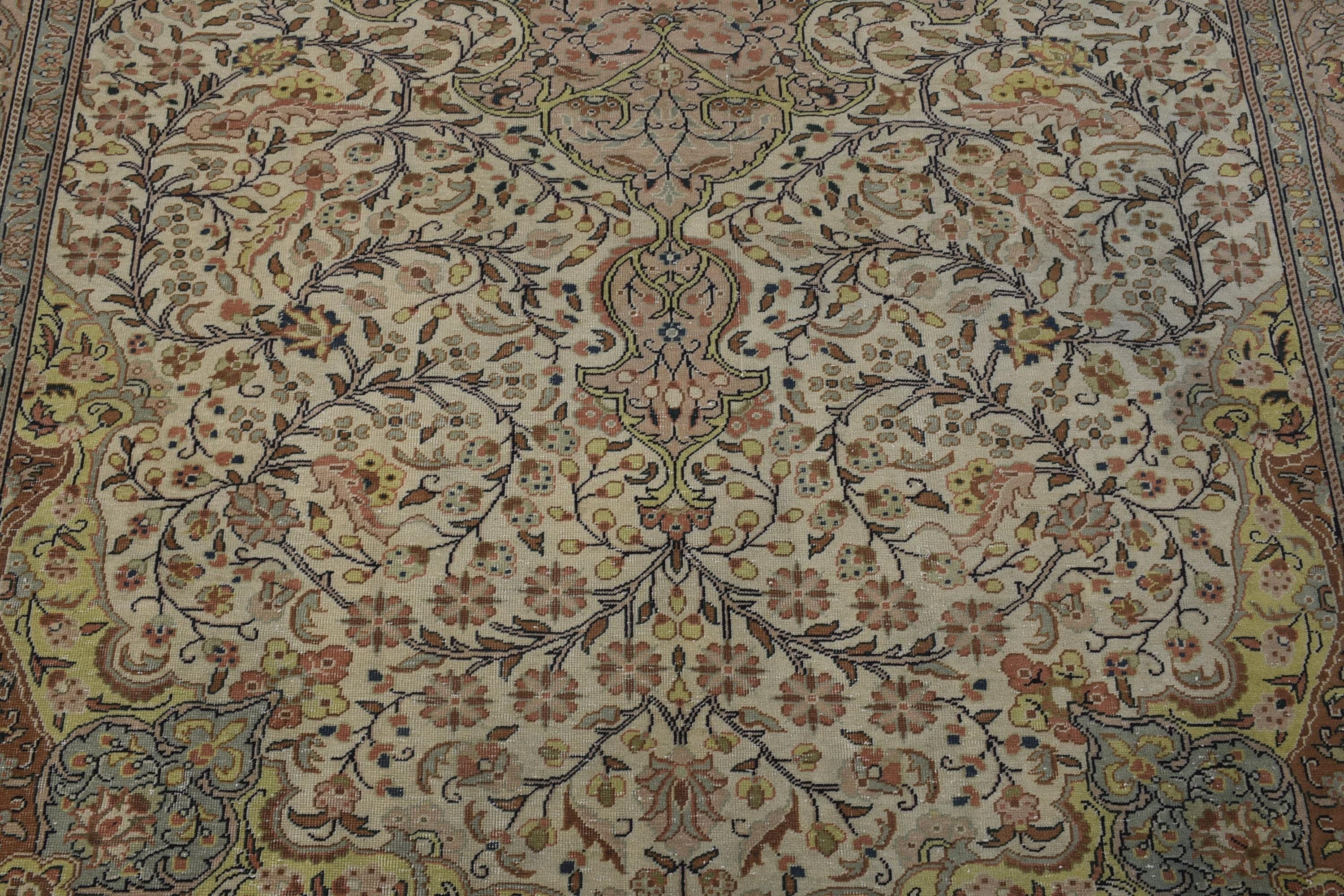 Bohem Halı, Modern Halılar, Lüks Halı, 3,9x6,5 ft Alan Halısı, Boho Alan Halısı, Yeşil Oryantal Halı, Oushak Alan Halıları, Vintage Halı, Türk Halısı