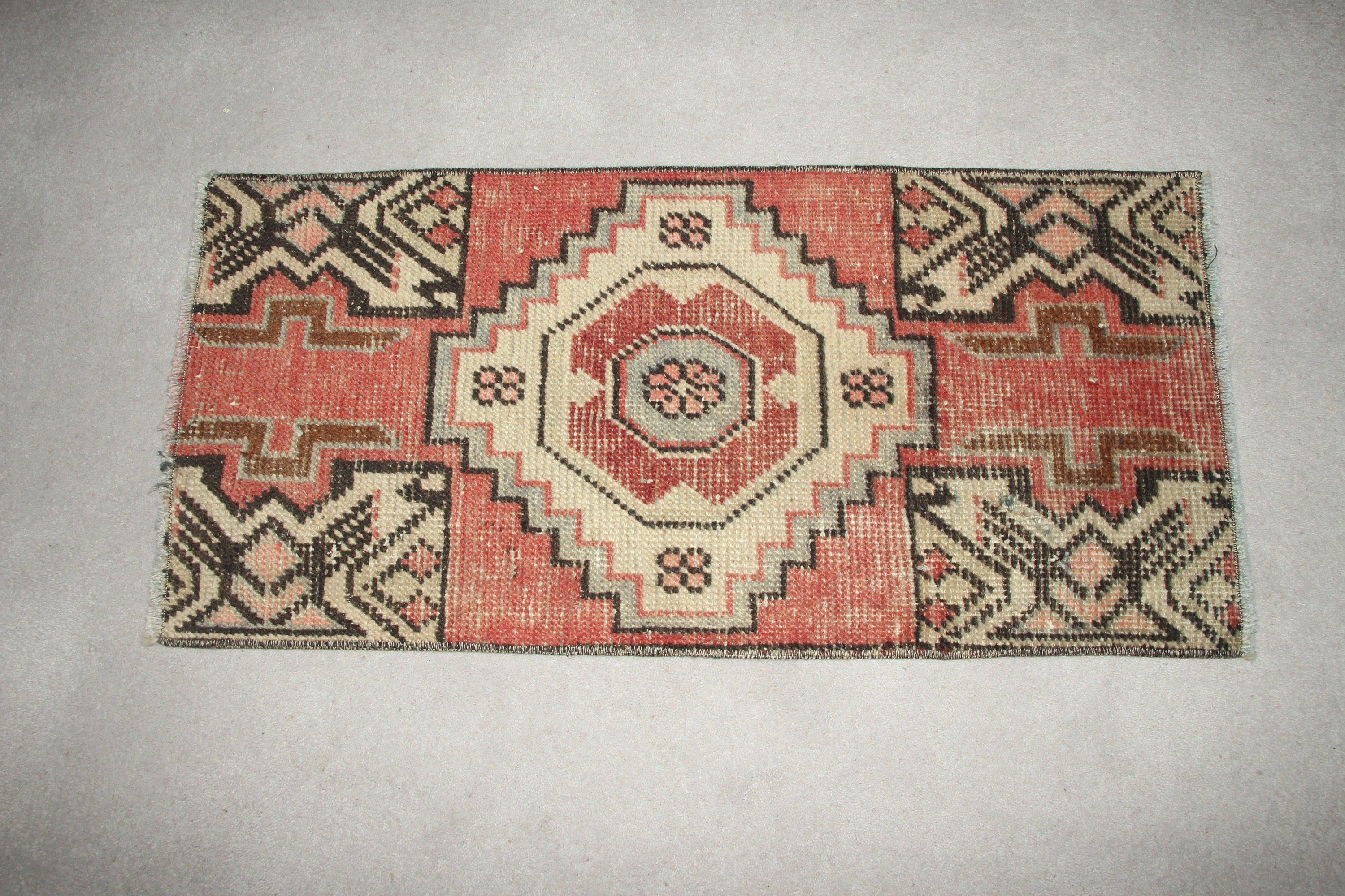 Pembe Ev Dekor Halısı, Mutfak Halısı, Paspas Halıları, Vintage Halı, Sevimli Halılar, Oushak Halıları, 1.3x2.7 ft Küçük Halı, Yatak Odası Halısı, Türk Halısı