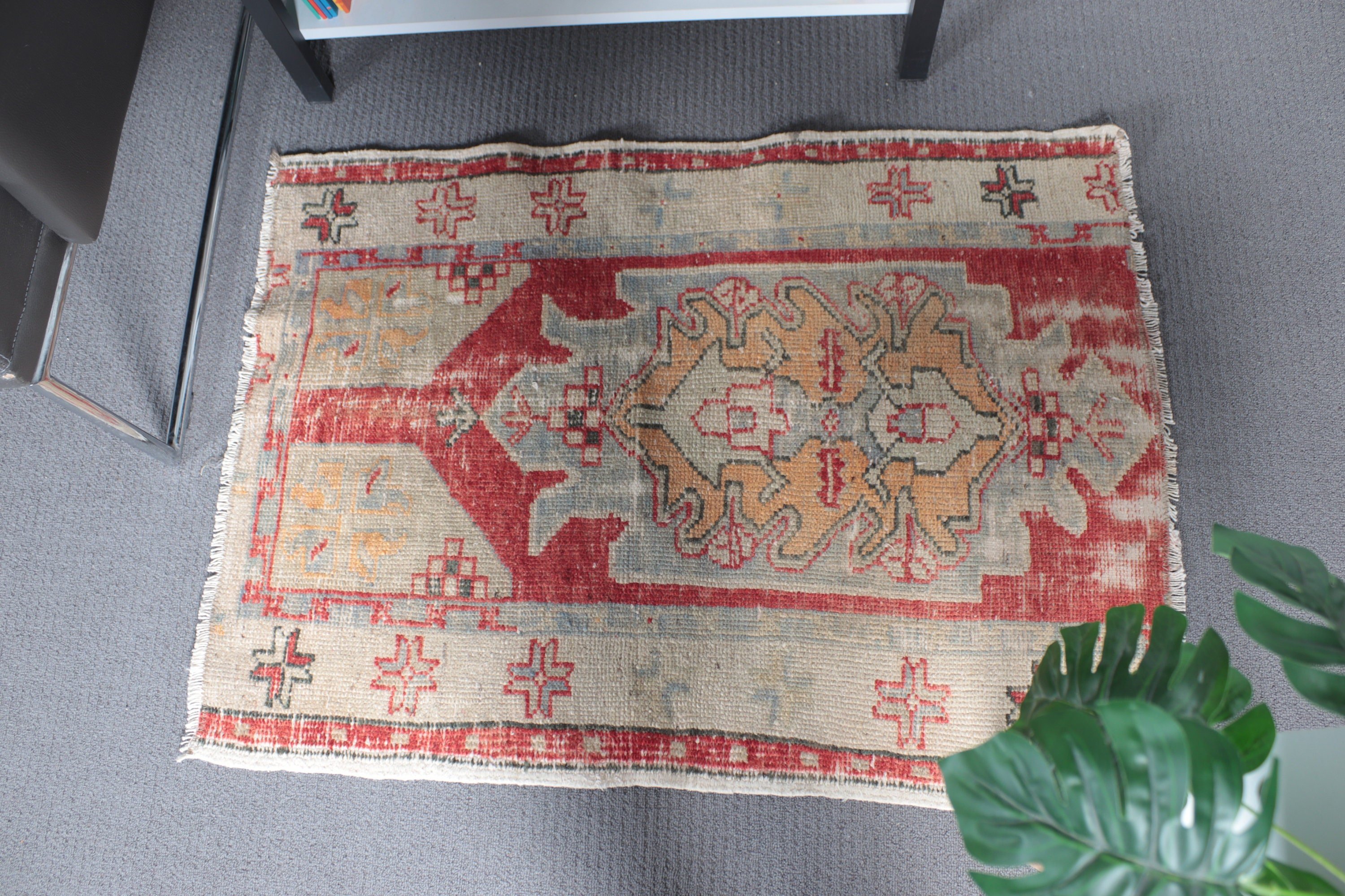 2,4x3,1 ft Küçük Halılar, Bej Nötr Halılar, Vintage Halılar, Antika Halı, Türk Halıları, Çocuk Halısı, Ofis Halısı, Duvara Asılı Halılar, Boho Halıları