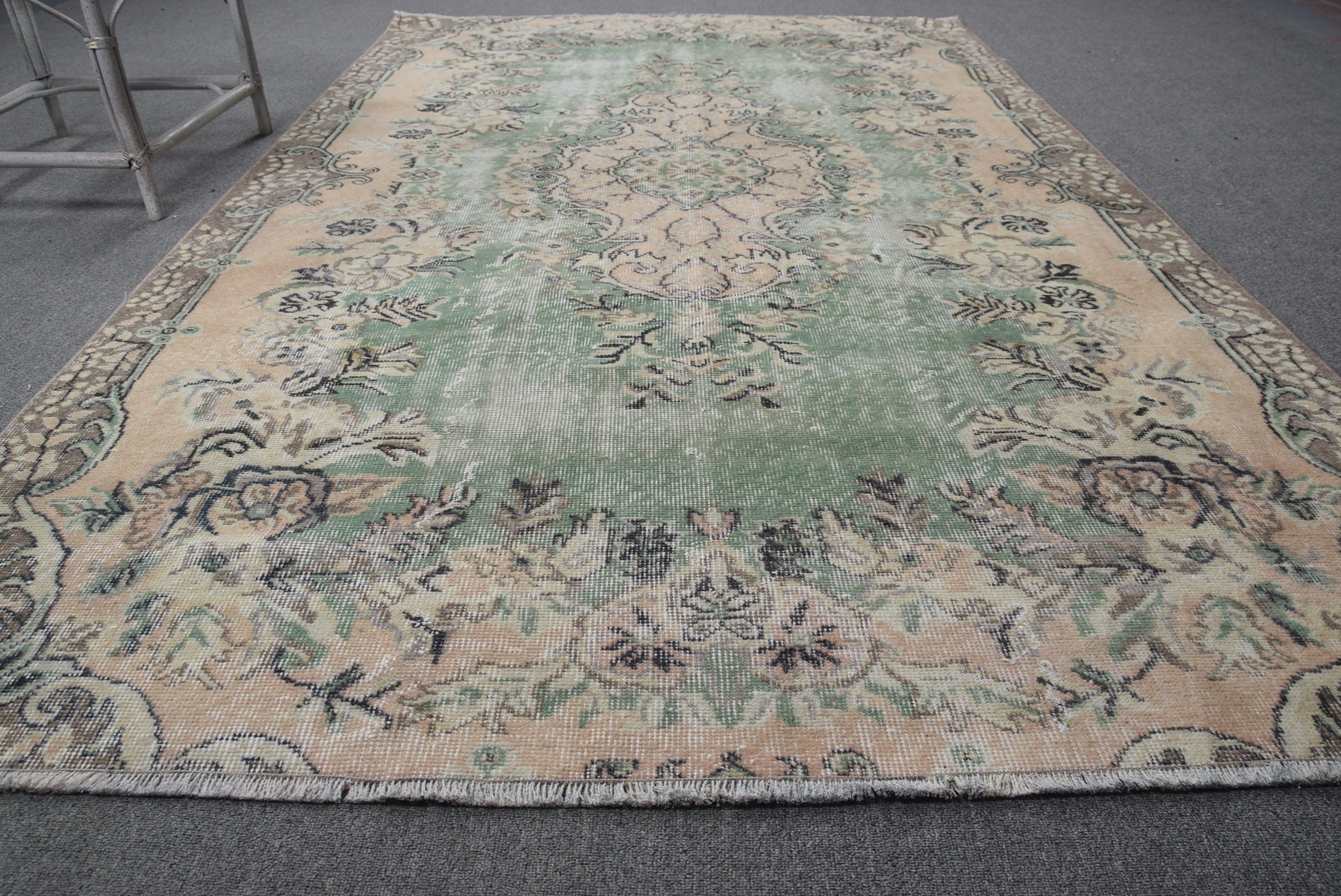 Türk Halısı, Yeşil Ev Dekor Halıları, 5.5x8.7 ft Büyük Halılar, Oturma Odası Halısı, Ev Dekor Halısı, Vintage Halı, Salon Halısı, Fas Halıları, Eski Halı