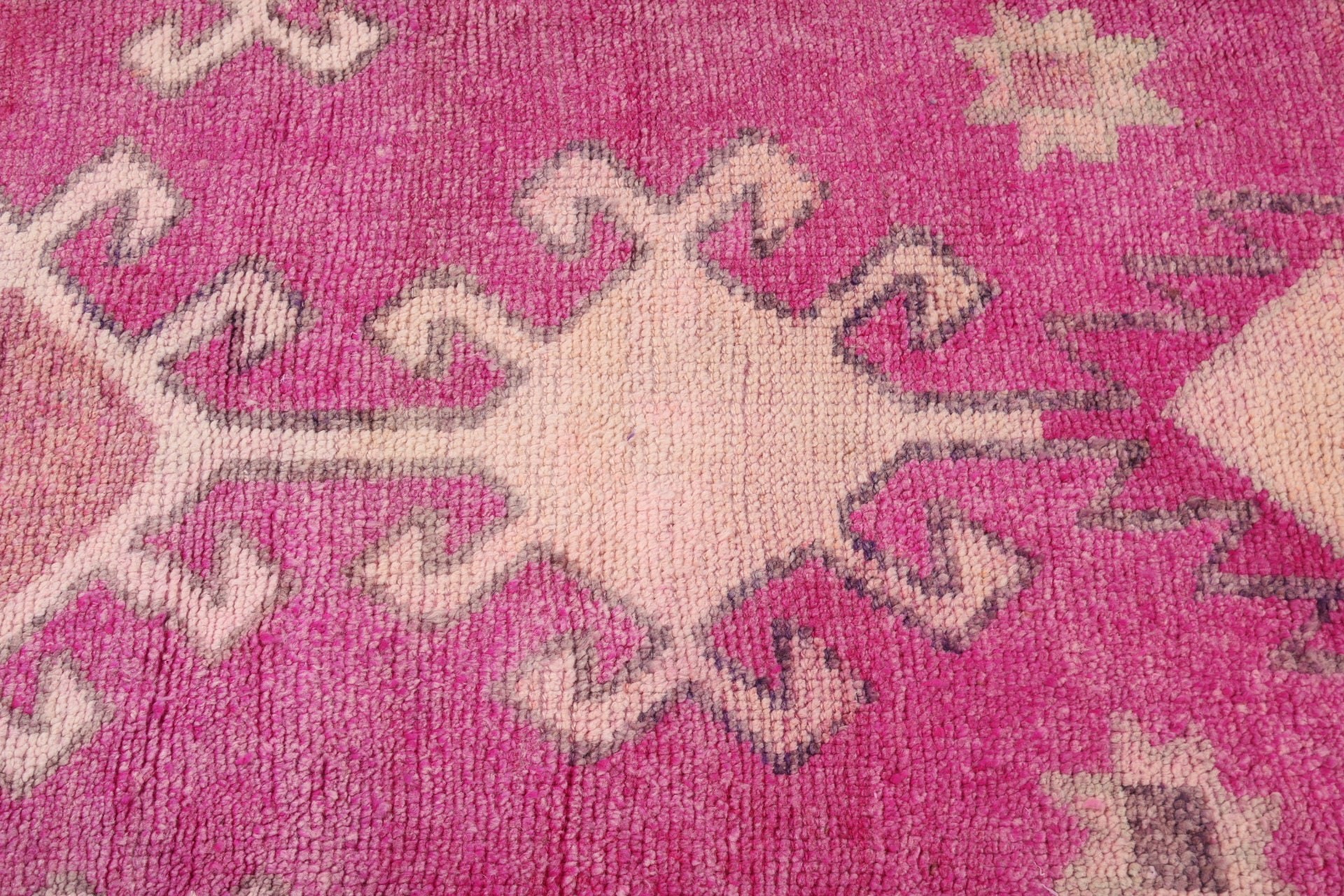 Boho Rugs, Luxury Rug, Vintage Rugs, Turkish Rug, 2.9x11.6 ft Runner Rug, Geometric Rug, Pink Geometric Rugs, Stair Rug, Long Runner Rugs