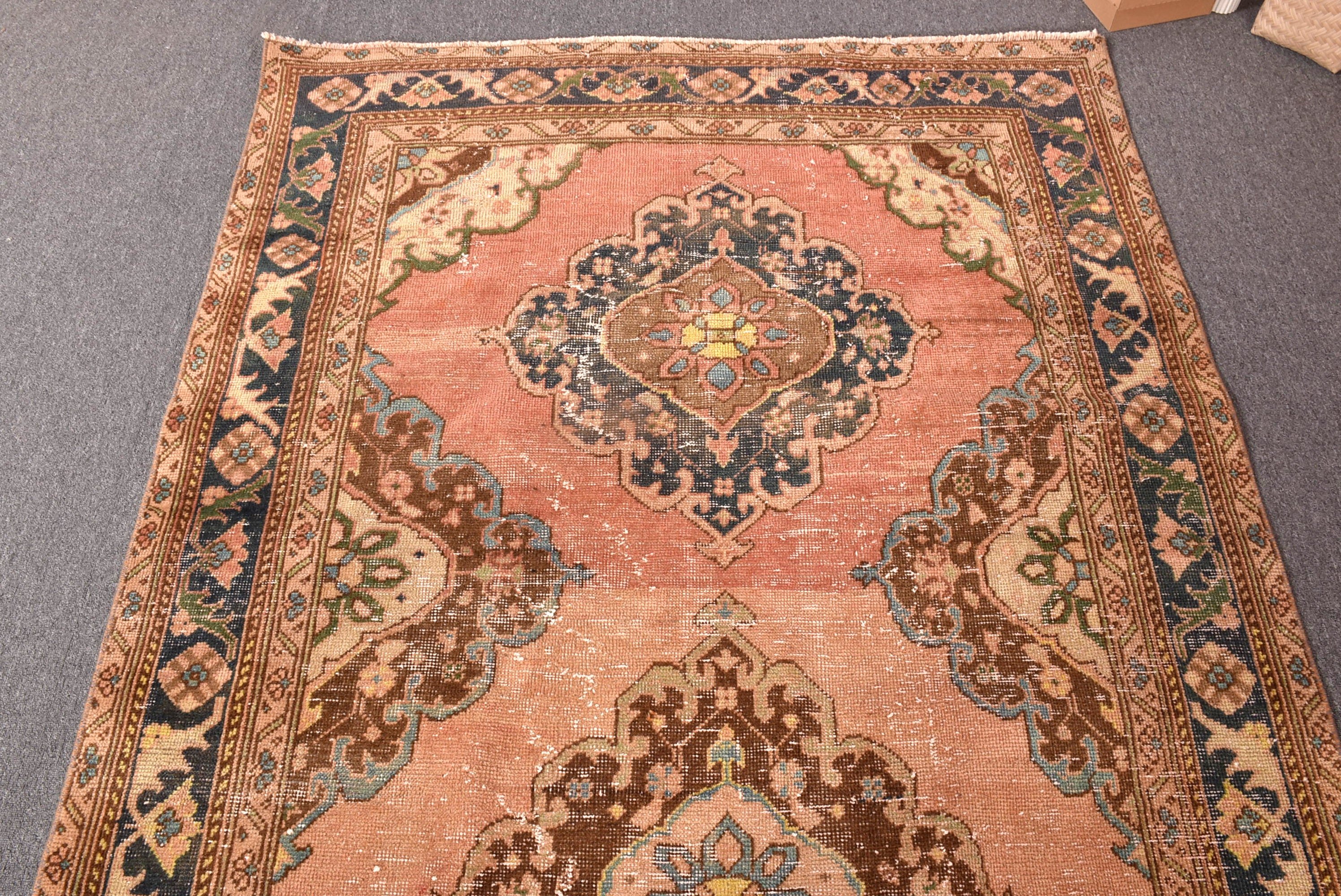 Boho Halıları, 4.5x12.9 ft Runner Halısı, Beni Ourain Runner Halıları, Yer Halısı, Runner Halıları, Vintage Halı, Türk Halıları, Pembe Yün Halılar