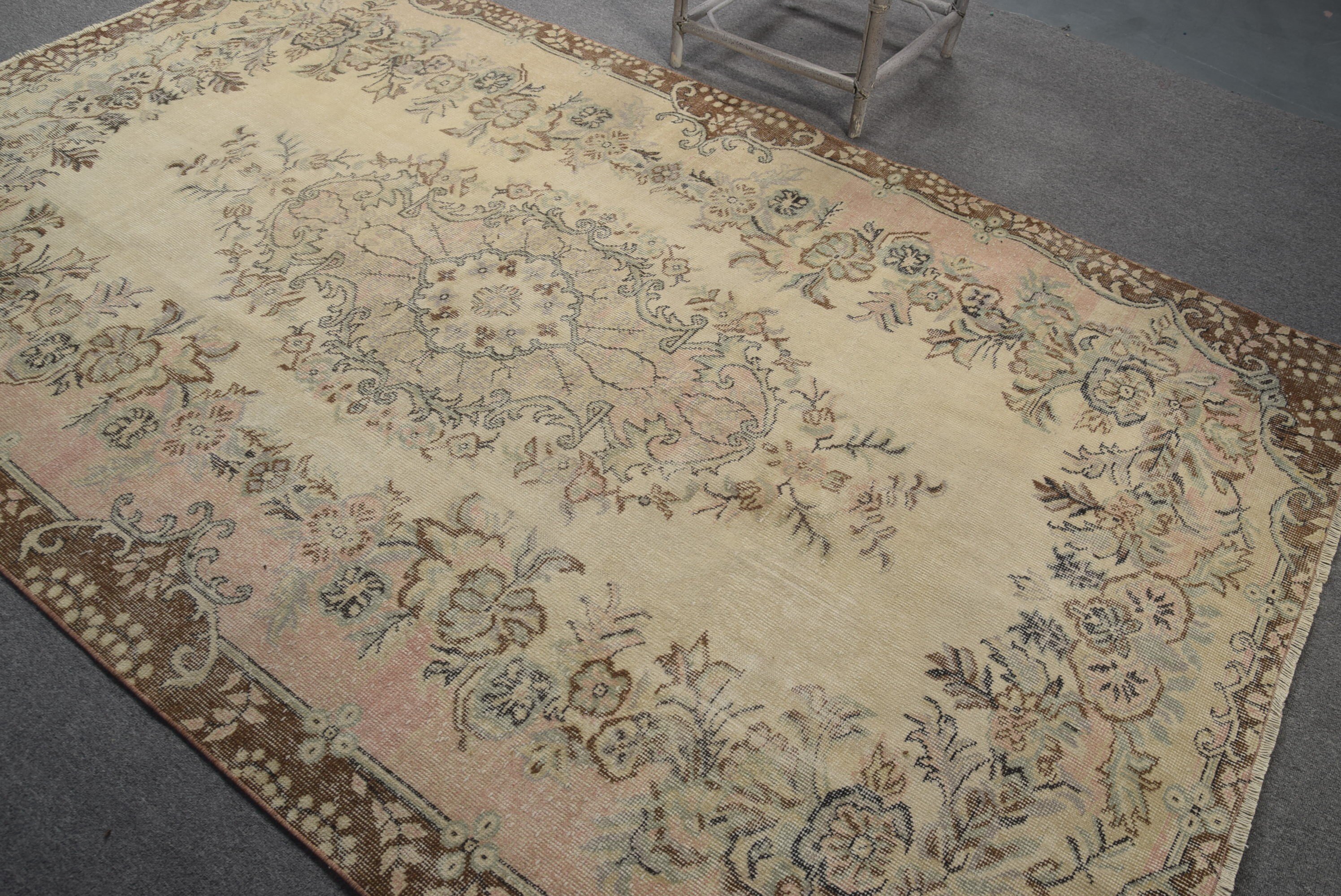 Living Room Rug, Tribal Rug, Rugs for Salon, Vintage Rug, Turkish Rug, 5.6x9.3 ft Large Rugs, Beige Bedroom Rug, Cool Rug