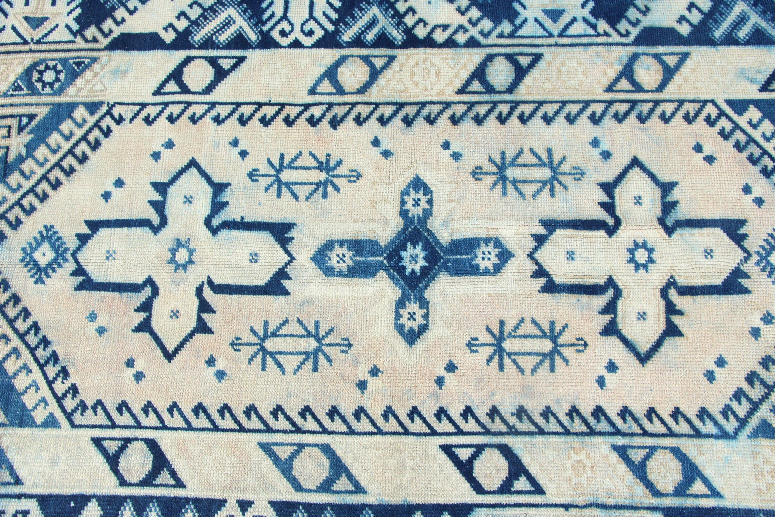 Tribal Rug, Turkish Rugs, Vintage Rug, Blue Kitchen Rug, Wool Rug, Boho Area Rug Rugs, Rugs for Nursery, Bedroom Rugs, 4.2x6.8 ft Area Rug