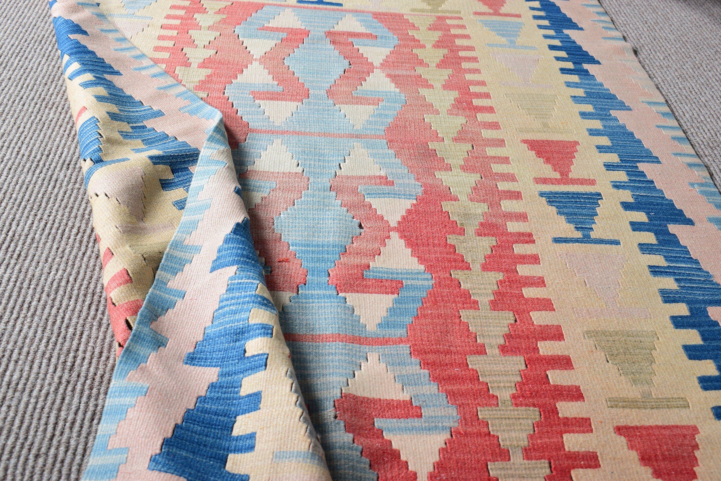 Geometrik Halı, Kilim, Türk Halısı, 3,6x5,3 ft Aksan Halıları, Açıklama Halısı, Turuncu Havalı Halılar, Lüks Halılar, Vintage Halılar, Dekoratif Halılar