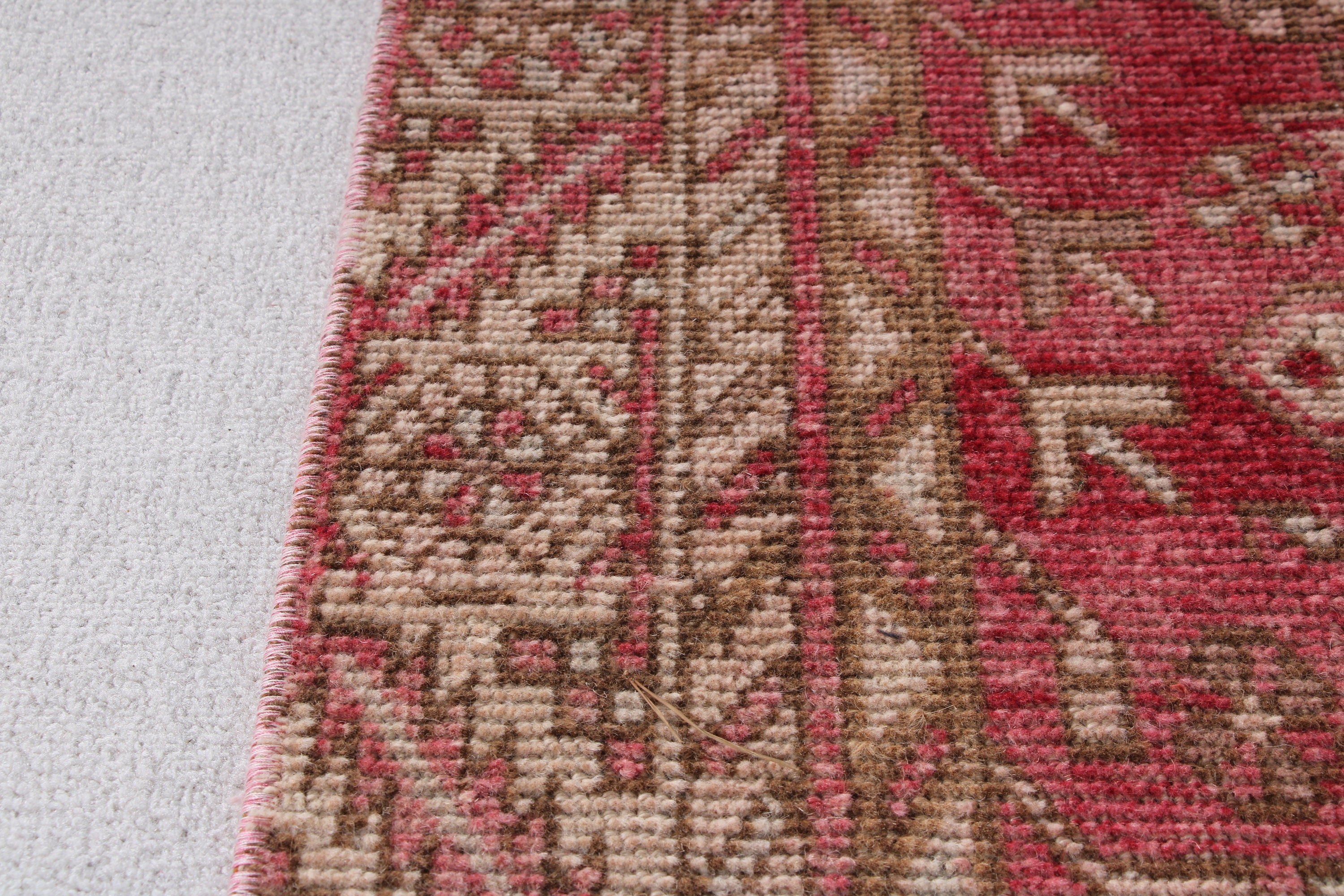 Floor Rug, Vintage Rugs, Vintage Runner Rugs, 3.1x12.7 ft Runner Rug, Red Home Decor Rugs, Boho Rugs, Rugs for Kitchen, Turkish Rug