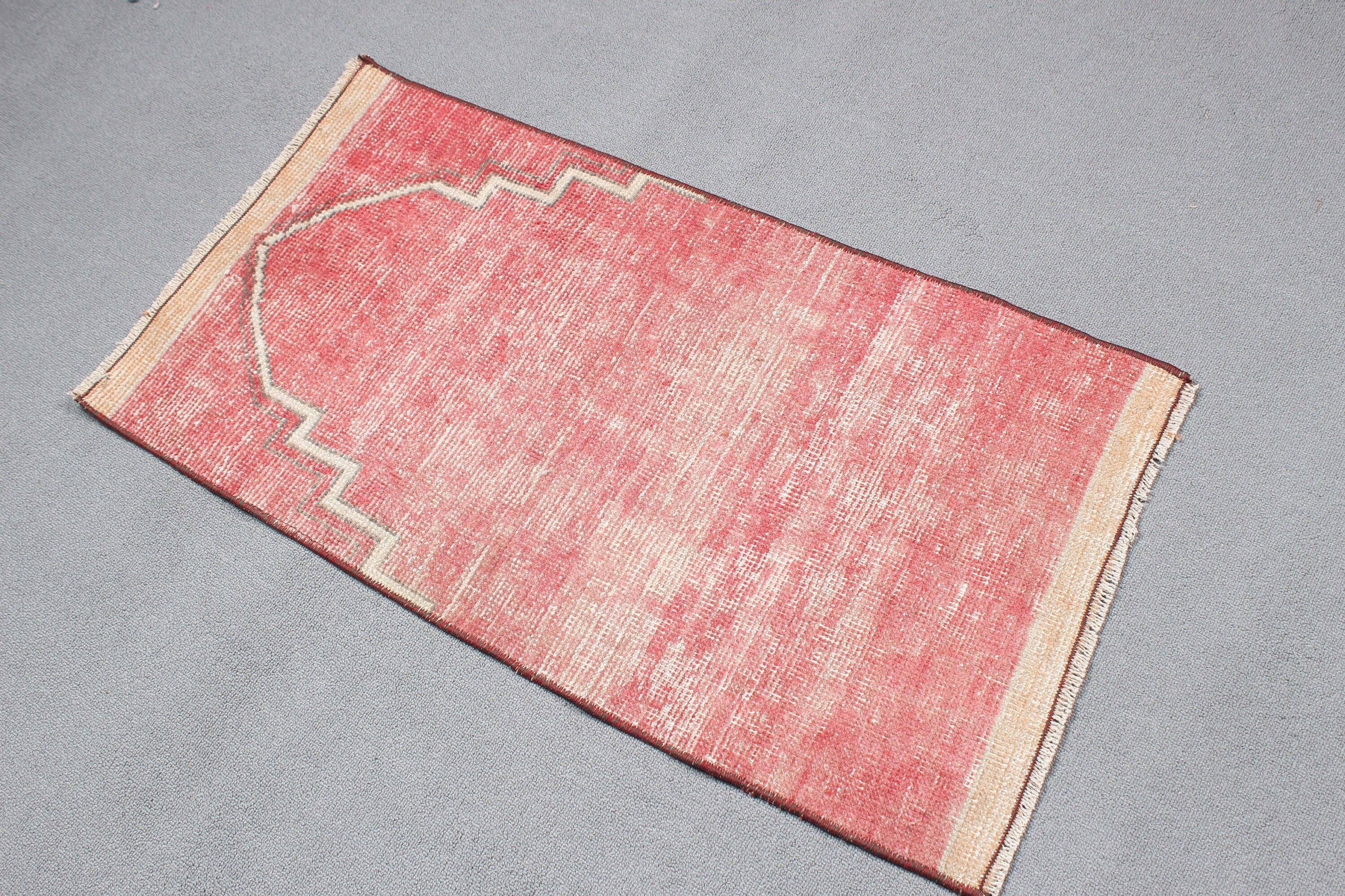 Turkish Rugs, Vintage Rugs, Wall Hanging Rug, Bedroom Rug, Red Modern Rug, Luxury Rugs, 1.6x3.1 ft Small Rug, Bath Rug, Rugs for Bathroom