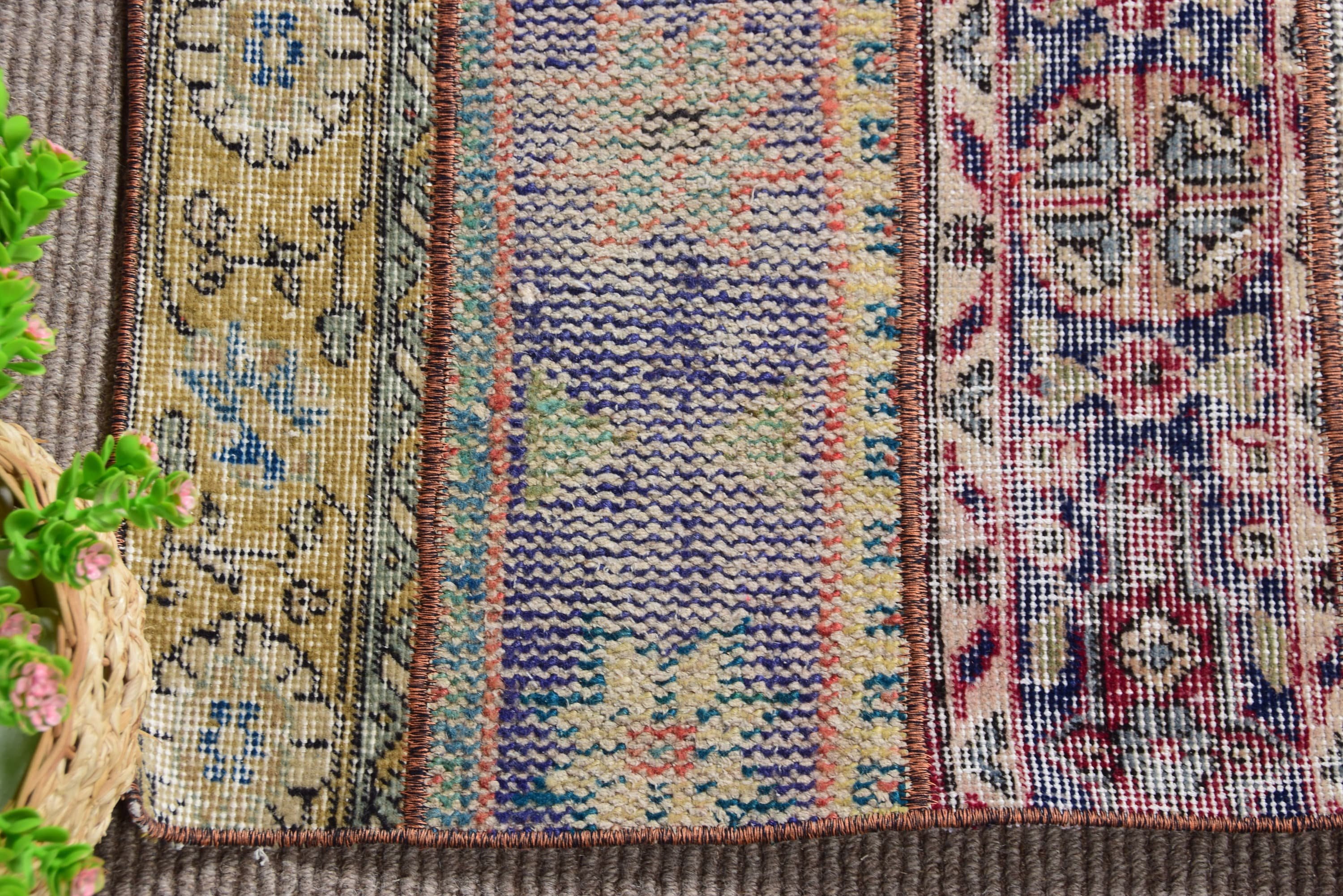 2x2,9 ft Küçük Halılar, Vintage Halı, Paspas Halısı, Etnik Halı, Yatak Odası Halısı, Oryantal Halı, Mor Ev Dekor Halıları, Oushak Halıları, Türk Halıları