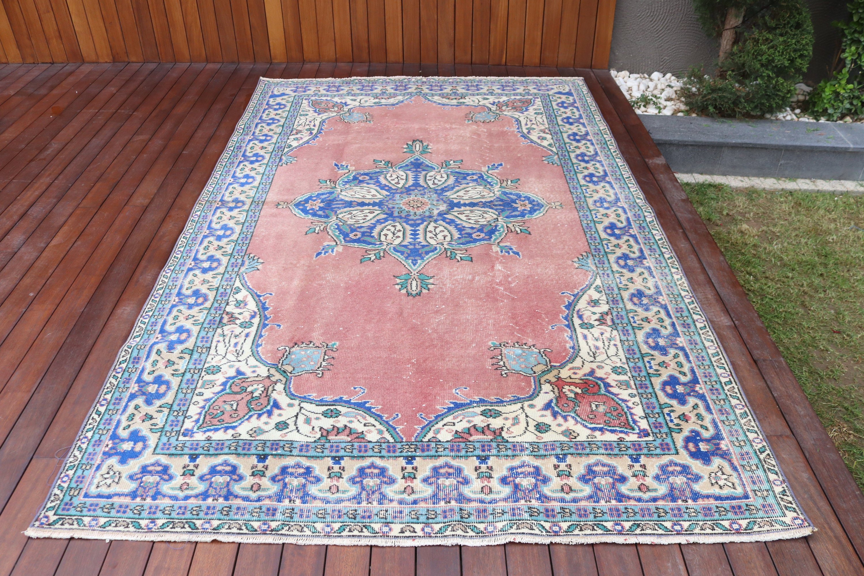 Yemek Odası Halıları, Salon Halısı, Türk Halıları, Vintage Halılar, 5.6x9 ft Büyük Halı, Kırmızı Mutfak Halısı, Oushak Halısı, Oturma Odası Halıları, Havalı Halı